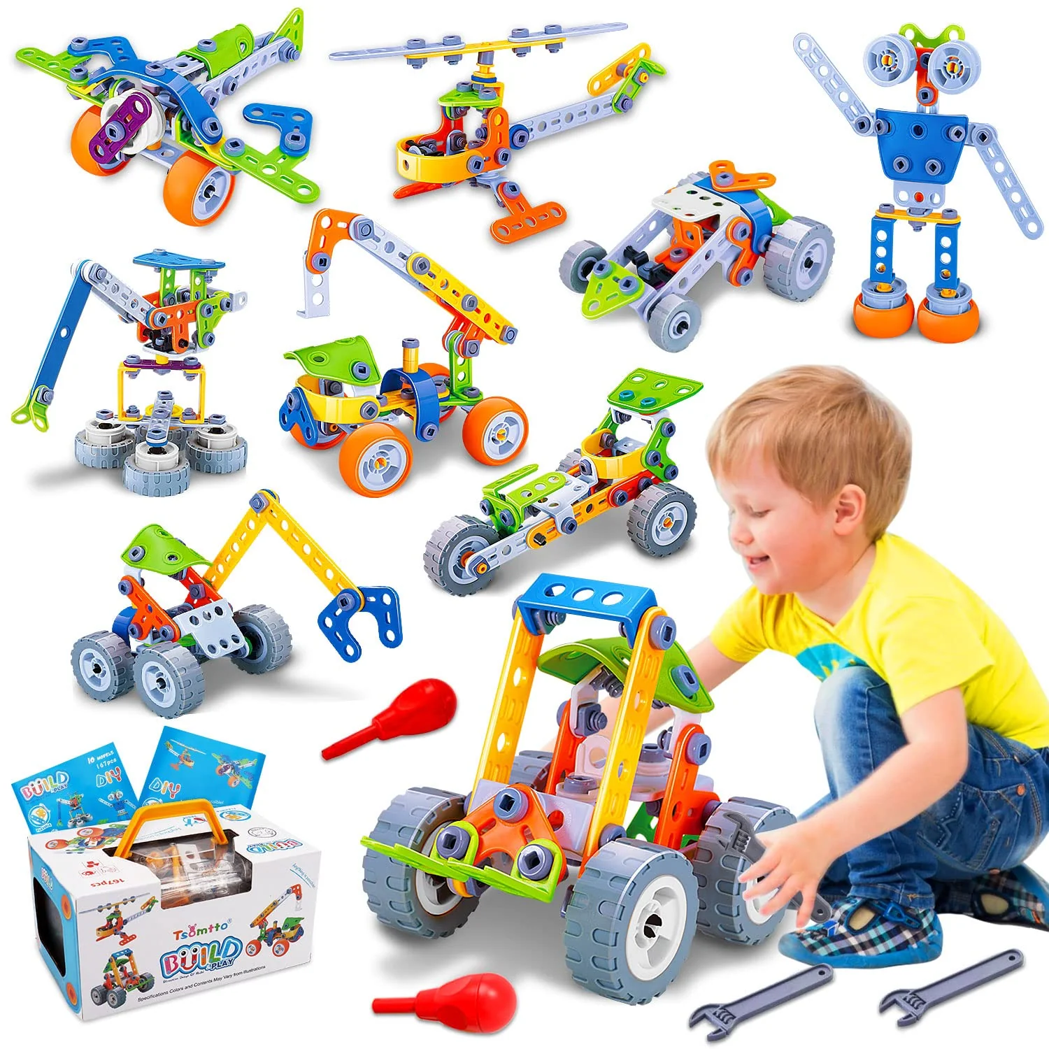 10 in 1 STEM Toys for 4 5 6 7 8+ Year Old Boy Girl Birthday Gifts Building Toys for Kids Ages 4-8 5-7 6-8 Preschool Educational Stem Activities for Boys 3-5 4-6 8-10 Creative Games Christmas Idea Gift - Image 2