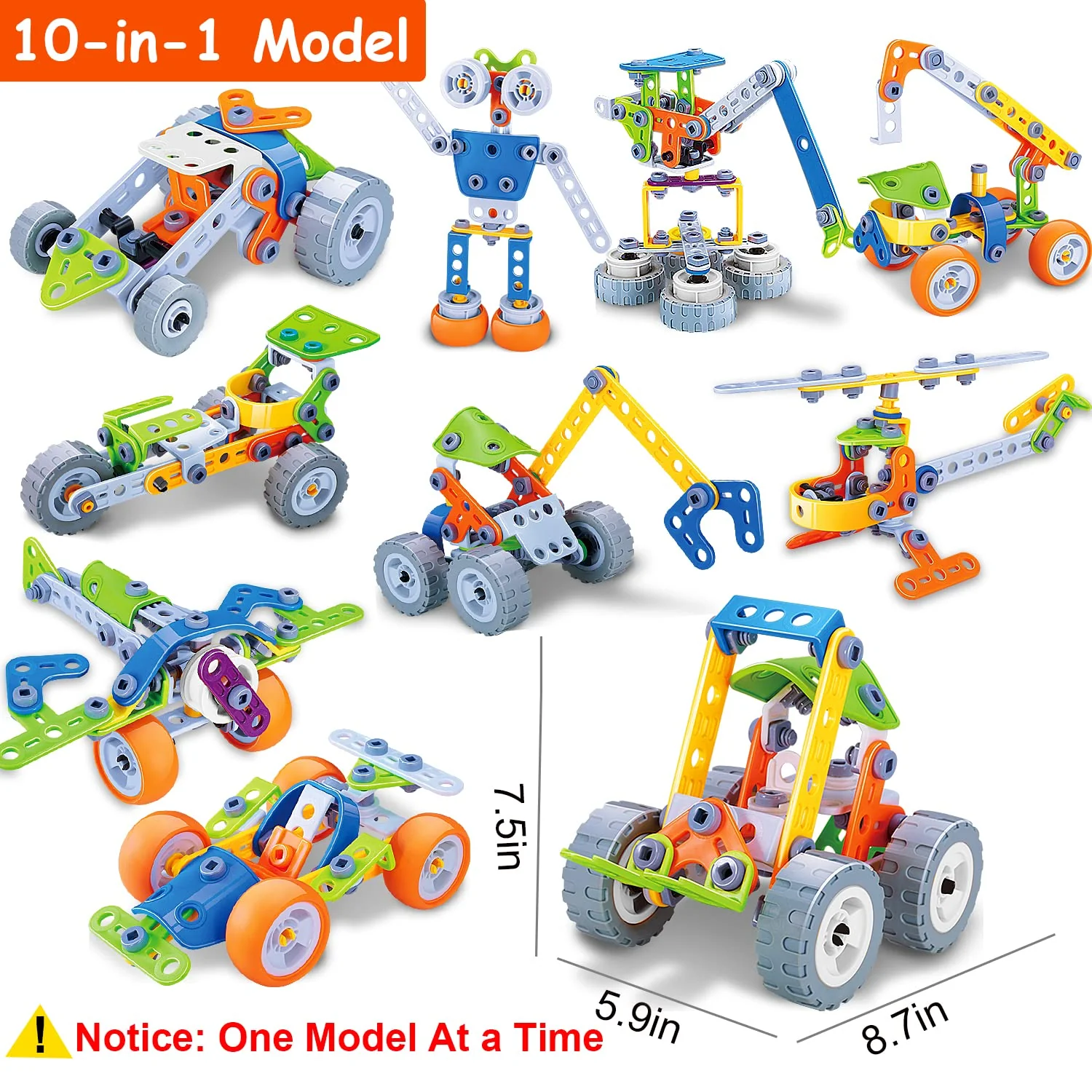 10 in 1 STEM Toys for 4 5 6 7 8+ Year Old Boy Girl Birthday Gifts Building Toys for Kids Ages 4-8 5-7 6-8 Preschool Educational Stem Activities for Boys 3-5 4-6 8-10 Creative Games Christmas Idea Gift - Image 3