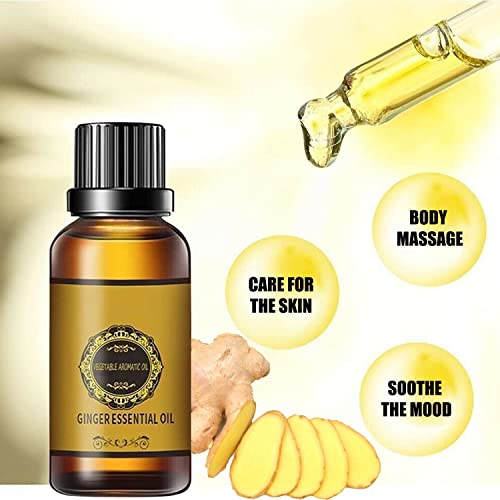 Belly Drainage Ginger Oil, Ginger Oil Lymphatic Drainage Massage Oil, Natural Lymphatic Drainage Ginger Oil,Ginger Massage Oil,Plant Aroma Oil, Natural Ginger Essential Oil (10 Pack) - Image 3