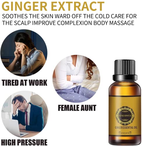 Belly Drainage Ginger Oil, Ginger Oil Lymphatic Drainage Massage Oil, Natural Lymphatic Drainage Ginger Oil,Ginger Massage Oil,Plant Aroma Oil, Natural Ginger Essential Oil (10 Pack) - Image 4
