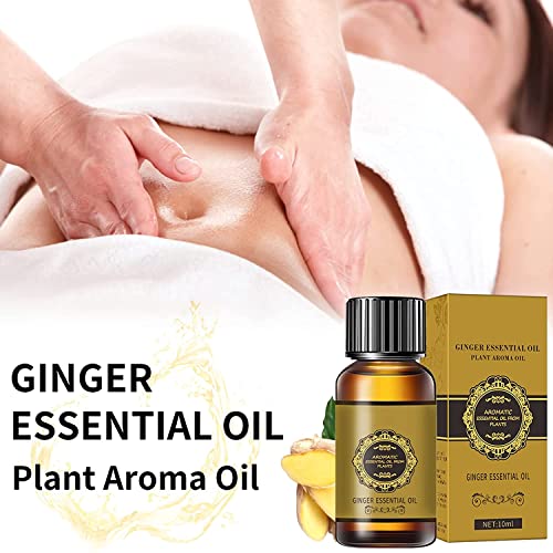 Belly Drainage Ginger Oil, Ginger Oil Lymphatic Drainage Massage Oil, Natural Lymphatic Drainage Ginger Oil,Ginger Massage Oil,Plant Aroma Oil, Natural Ginger Essential Oil (10 Pack) - Image 5