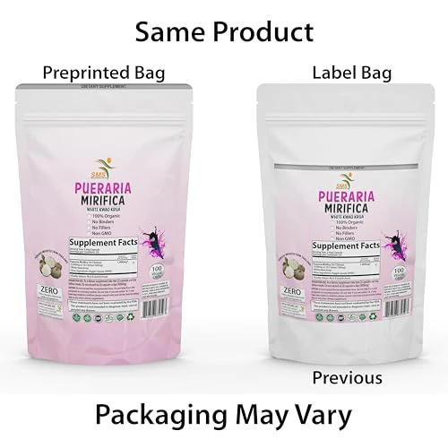 100 Caps Pueraria Mirifica White Extract Powder, 100% 10:1 Potent, Organic, 1,000mg Per Servings, Non GMO from Thailand, Premium Quality, Vegan - Image 9