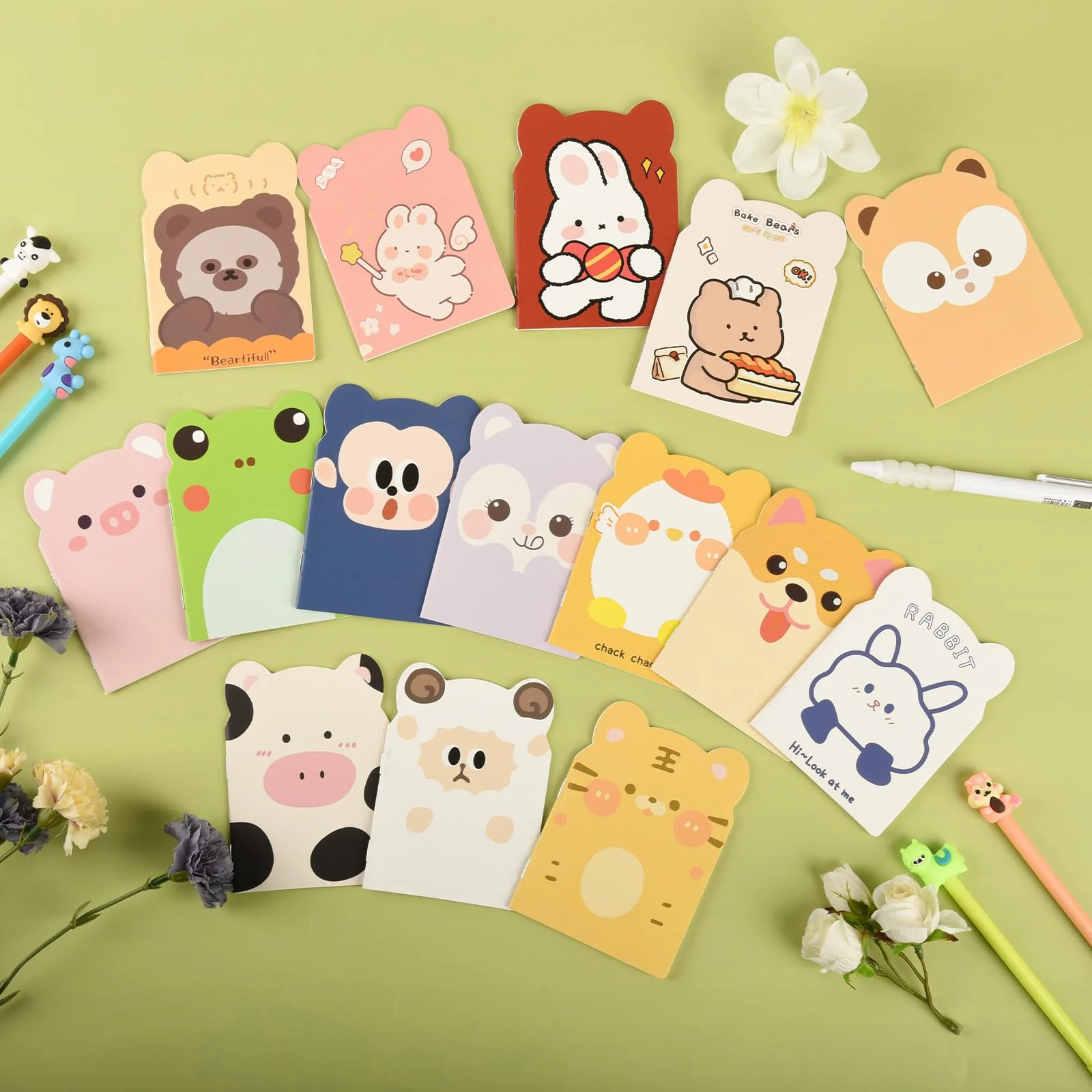 100 Packs Mini Notebooks for School Mini Cute Animal Notebooks Mini Notebooks Bulk for Christmas Day Office Classroom prizes College Ruled Pages(Cartoon Animals) - Image 7