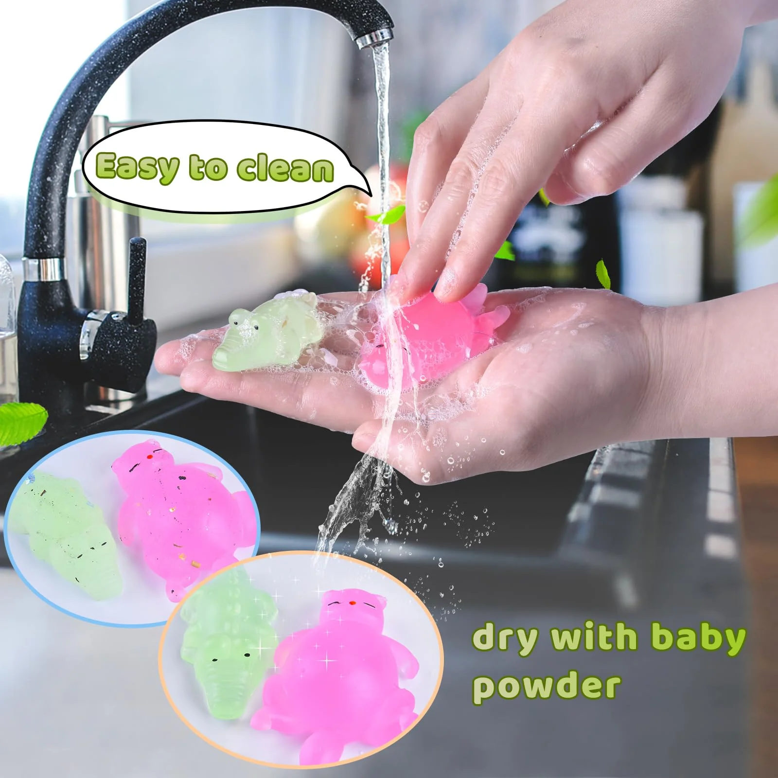 100 Pcs Mochi Squishy Toys for Party Favors for Kids Goodie Bags Stuffers, Squishies Mini Stress Relief Toys Glowing in The Dark for Christmas Party Favors Classroom Prizes Birthday Gifts for Kids - Image 4