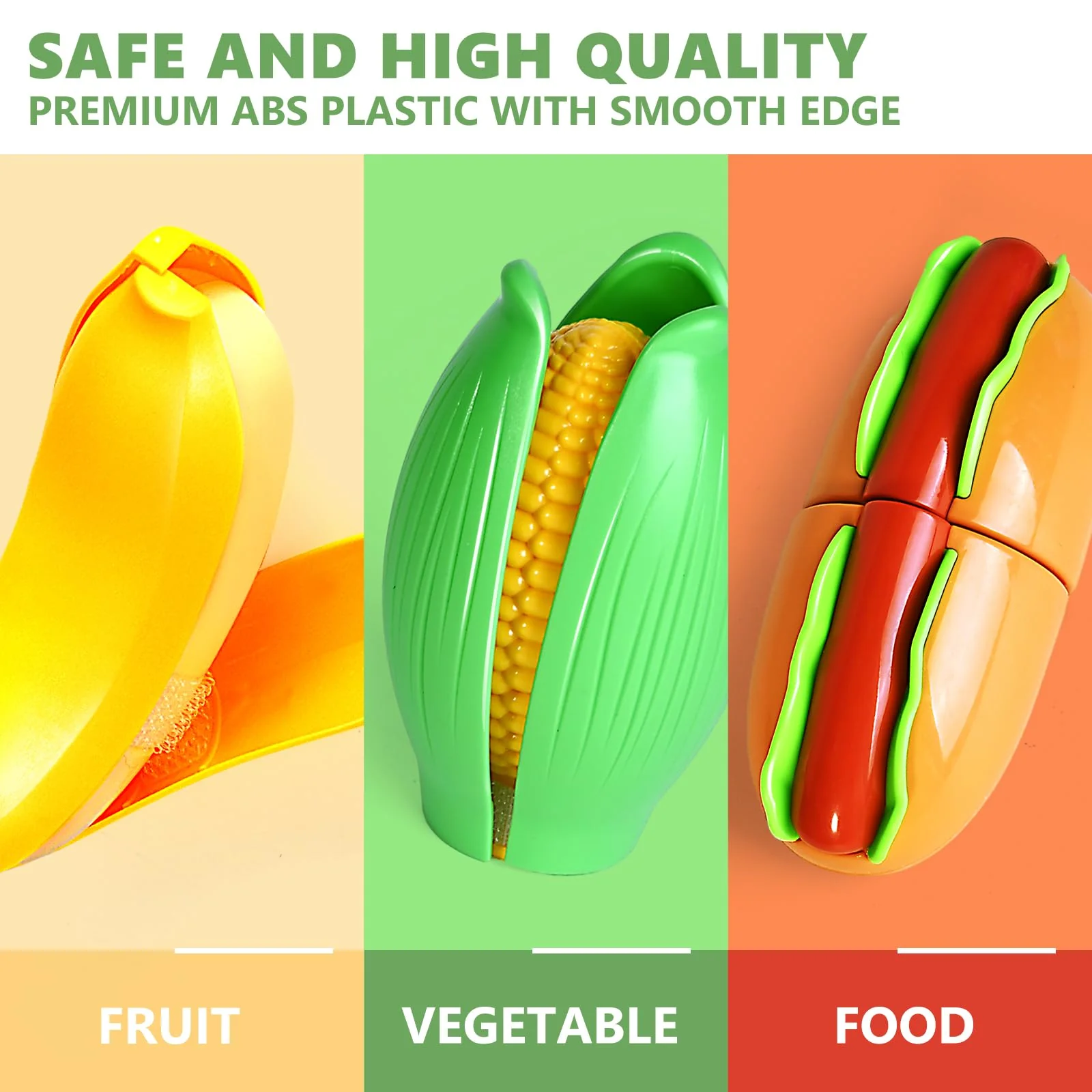 100 Pcs Play Food Set for Kids Kitchen, Pretend Food Toy for Toddlers, Play Kitchen Toys Accessories with 2 Baskets, Cutting Fake Food/Fruit/Vegetable, Christmas Birthday Gifts for Boys and Girls - Image 4