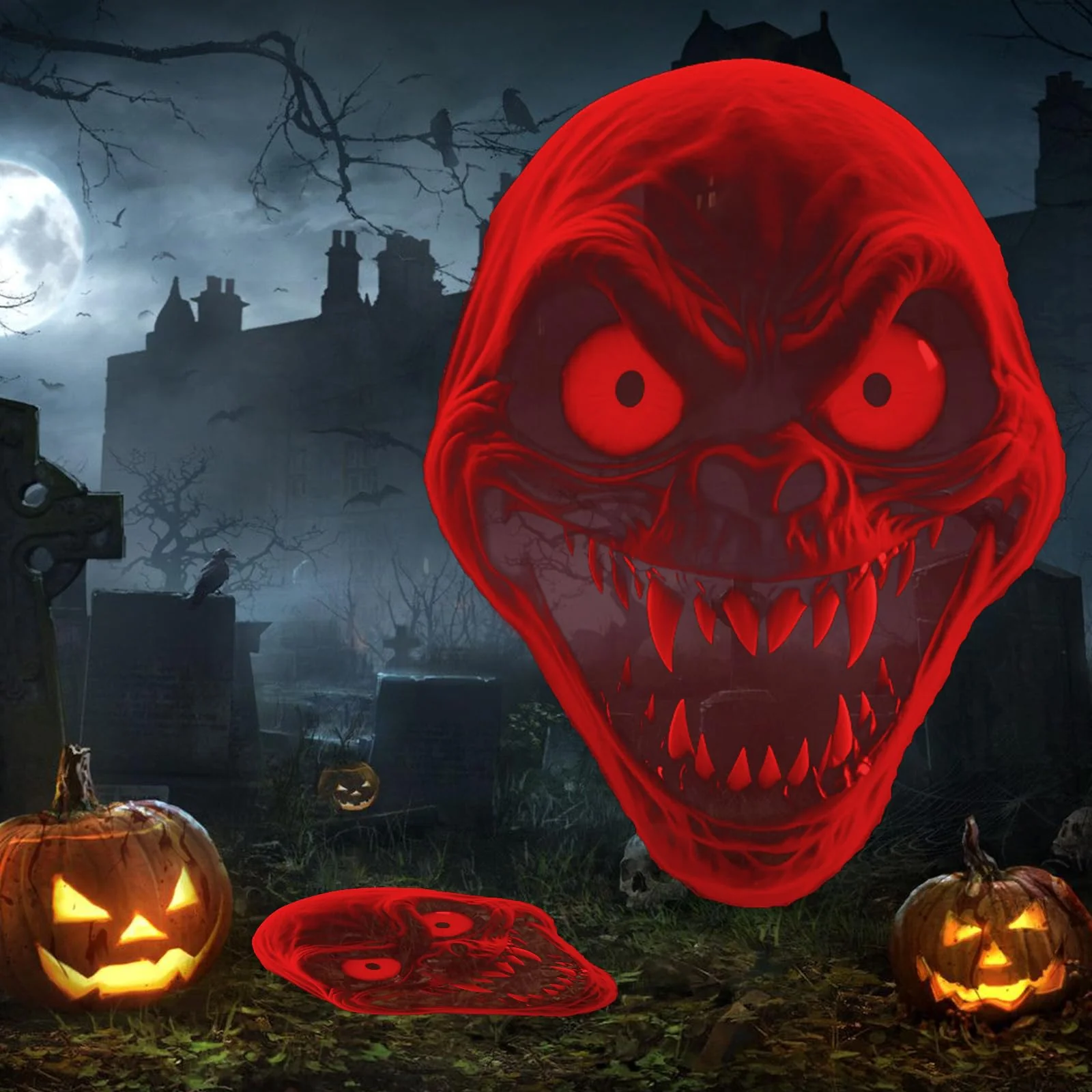 12 in 1 Halloween Christmas Projector Lights Outdoor, 3D Dynamic Ghost/Spider/Bat/Skull/Witch/Nativity/Santa in Sleigh Halloween Decorations,Night Light for Party Home Window Wall Holiday Decor - Image 2