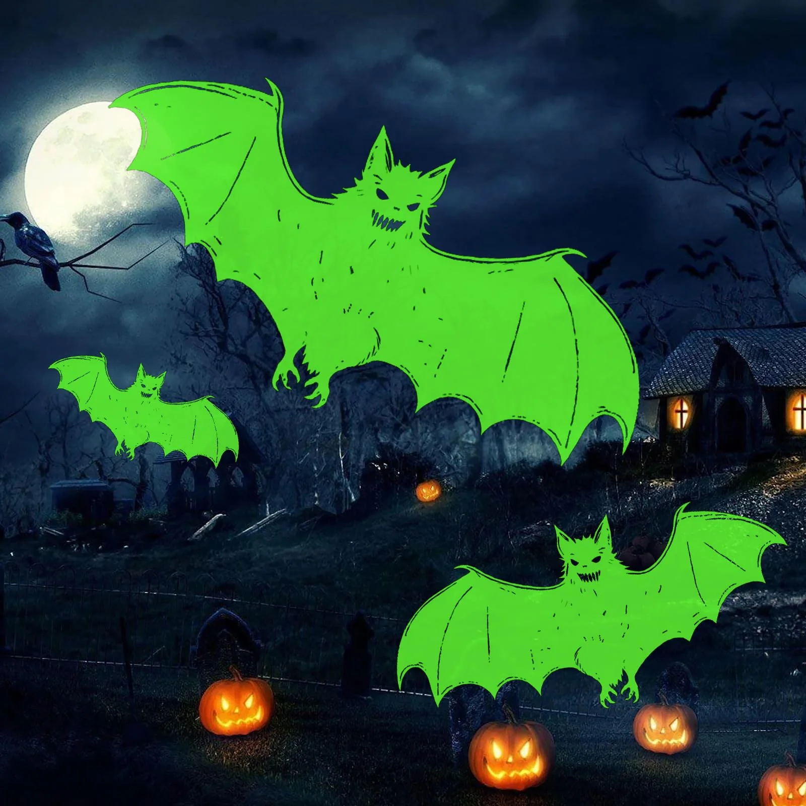 12 in 1 Halloween Christmas Projector Lights Outdoor, 3D Dynamic Ghost/Spider/Bat/Skull/Witch/Nativity/Santa in Sleigh Halloween Decorations,Night Light for Party Home Window Wall Holiday Decor - Image 5