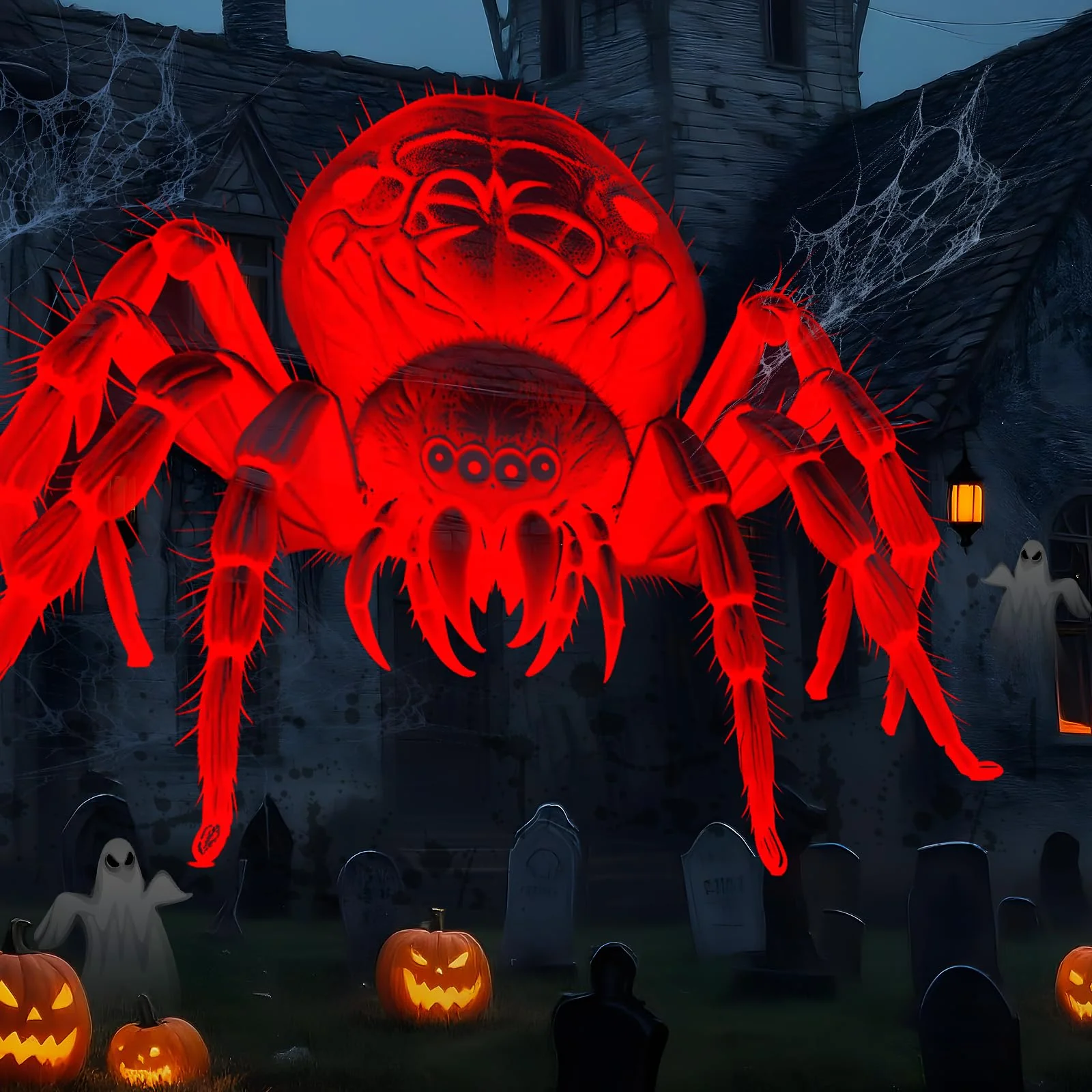 12 in 1 Halloween Christmas Projector Lights Outdoor, 3D Dynamic Ghost/Spider/Bat/Skull/Witch/Nativity/Santa in Sleigh Halloween Decorations,Night Light for Party Home Window Wall Holiday Decor - Image 6