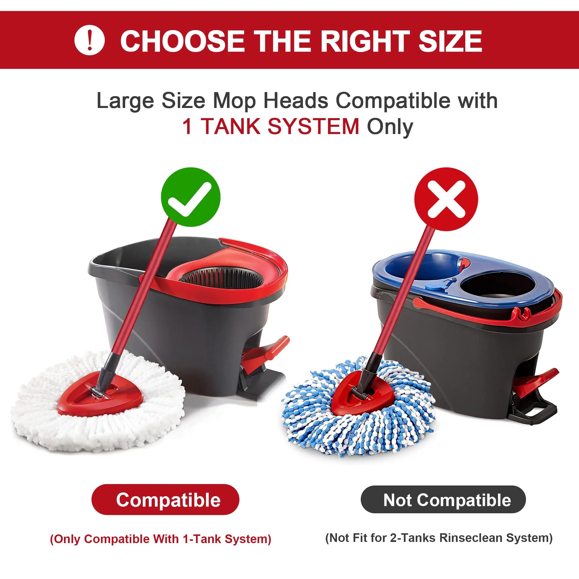 12 Pack Mop Heads Replacement for O-Ceda Easy Wrin Spin Mop, Microfiber Spin Mop Refills, Easy Cleaning Mop Head Replacement - Image 3