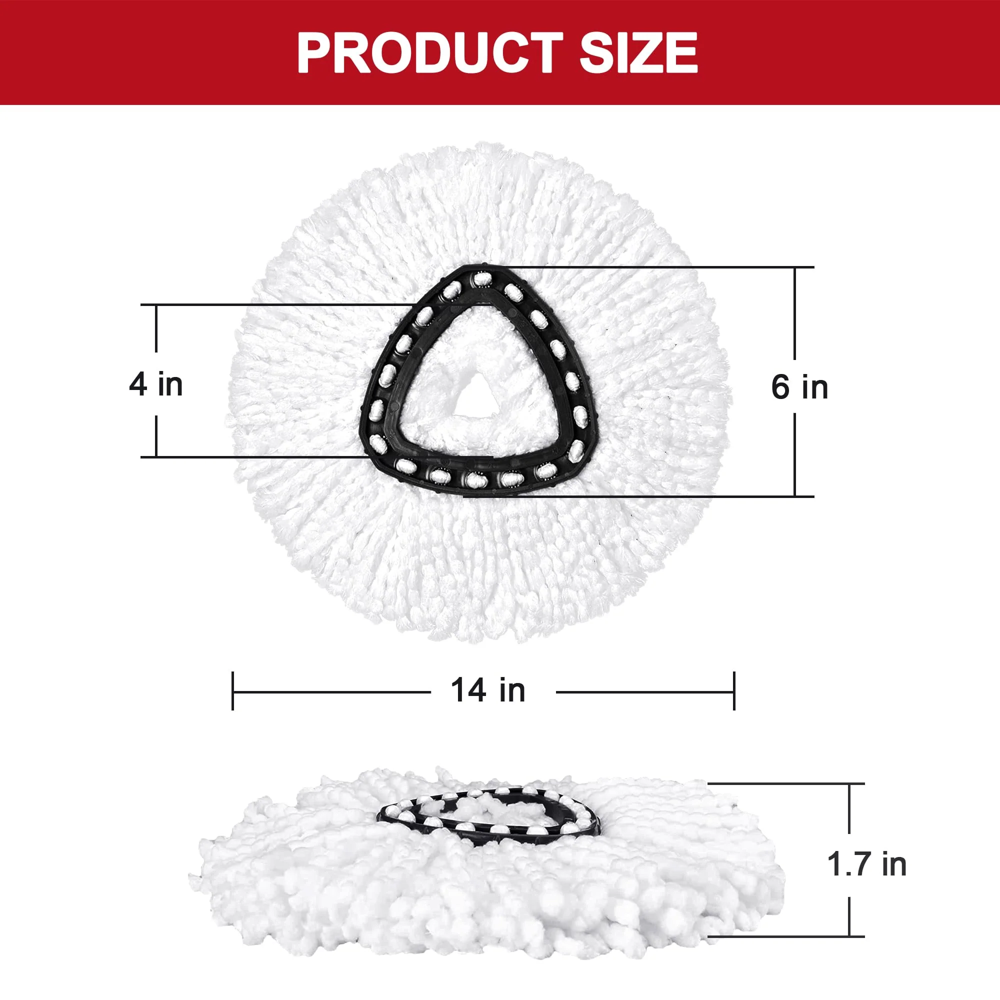 12 Pack Mop Heads Replacement for O-Ceda Easy Wrin Spin Mop, Microfiber Spin Mop Refills, Easy Cleaning Mop Head Replacement - Image 4