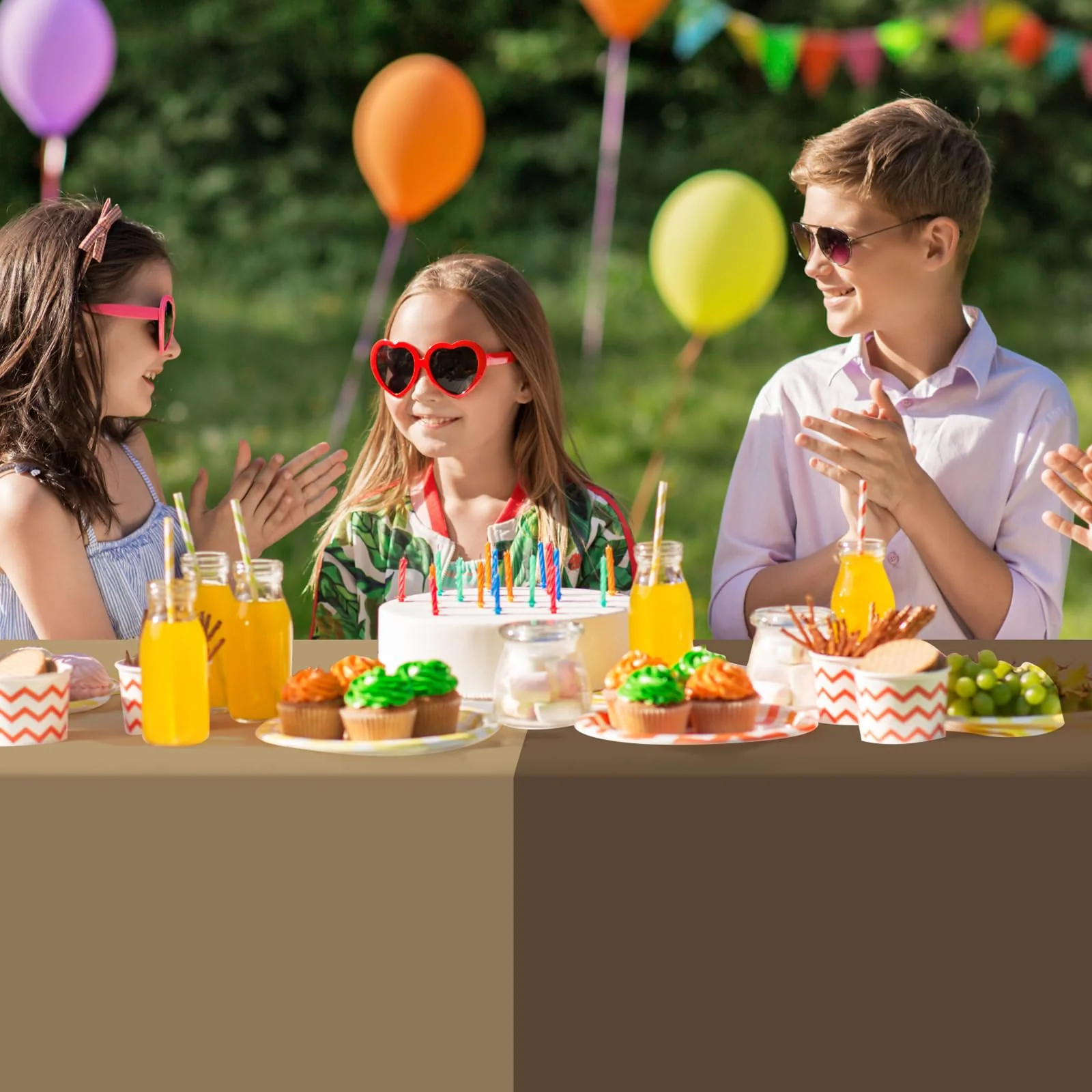 12 Pack Sage Green and Brown Plastic Tablecloth for Rectangle Tables, Safari Baby Shower Disposable Table Cover, Mallard Duck Camo Table Cloth for Jungle Forest Christmas Picnic Woodland Party Decor - Image 4