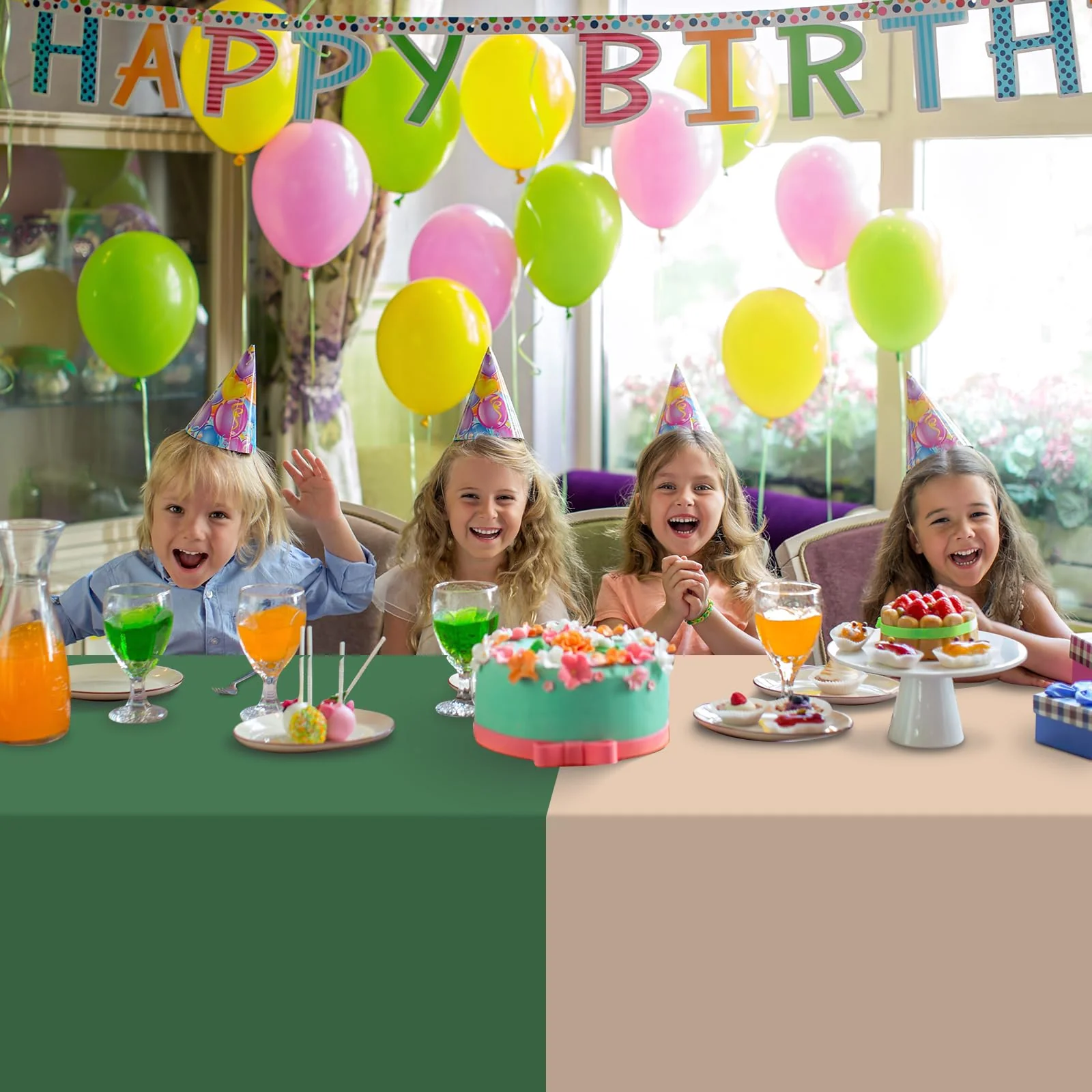 12 Pack Sage Green and Brown Plastic Tablecloth for Rectangle Tables, Safari Baby Shower Disposable Table Cover, Mallard Duck Camo Table Cloth for Jungle Forest Christmas Picnic Woodland Party Decor - Image 7