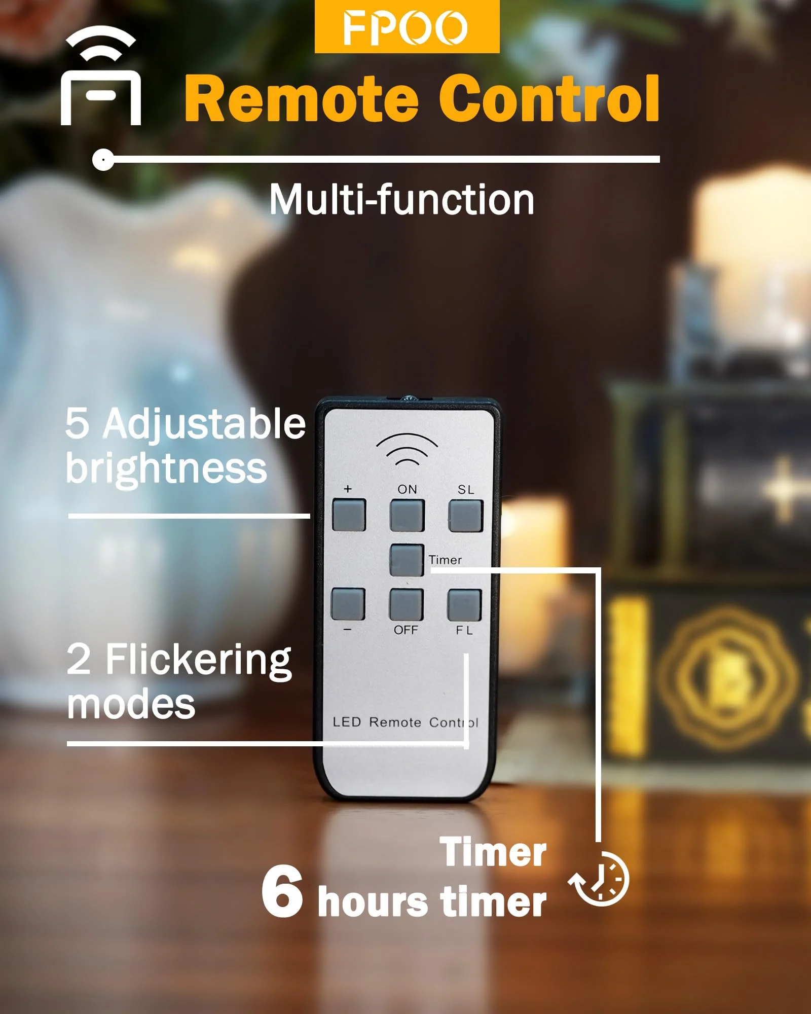 12 PCS Rechargeable Candles Flameless Tea Lights with Remote, USB LED Tealights with Timer Flickering Fake Candle, Votive Tea Light for Halloween, Holiday, Christmas, Party, Home Decorations - Image 6