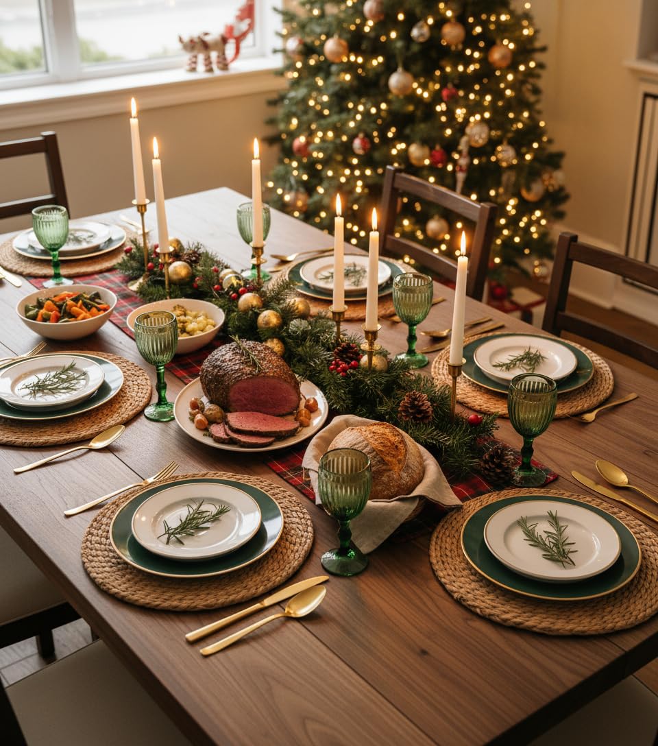 13.5'' Round Woven Placemats Set of 12, Boho Rattan Chargers for Dinner Plates, Rustic Wicker Place Mats, Straw Braided Table Placemats, for Dining Table, Thanksgiving, Fall, Farmhouse, and Christmas - Image 4