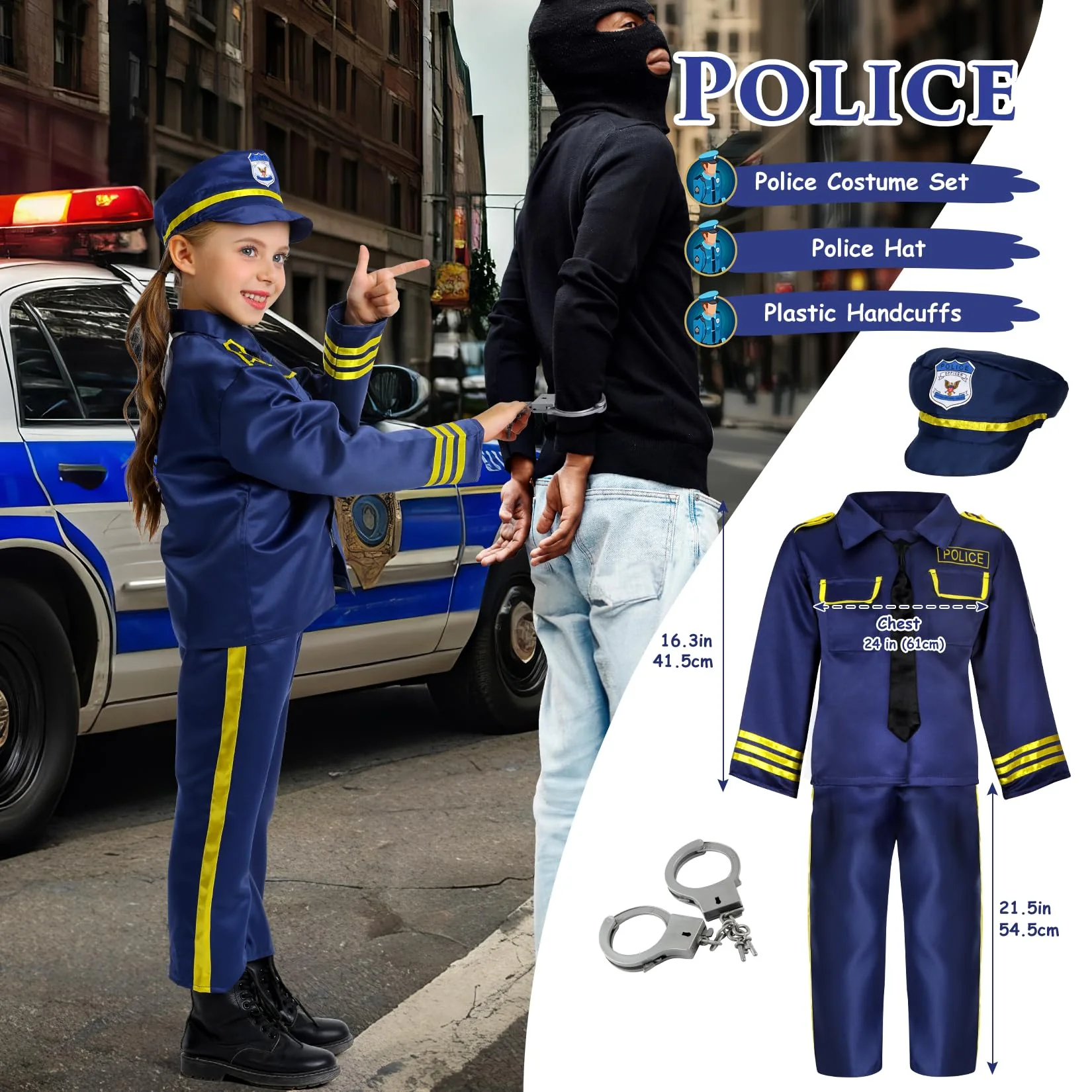 14Pcs Toddler Dress up Clothes,Boys Dress up Costumes for Play,Kids Dress up Set with Firefighter,Construction Worker,Chef,Police Costume,Toddler Boy Toys Christmas Birthday Gifts for 3-6 Years Old - Image 4