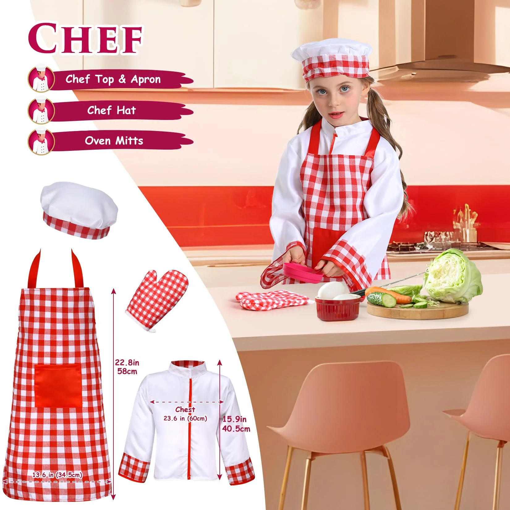 14Pcs Toddler Dress up Clothes,Boys Dress up Costumes for Play,Kids Dress up Set with Firefighter,Construction Worker,Chef,Police Costume,Toddler Boy Toys Christmas Birthday Gifts for 3-6 Years Old - Image 5