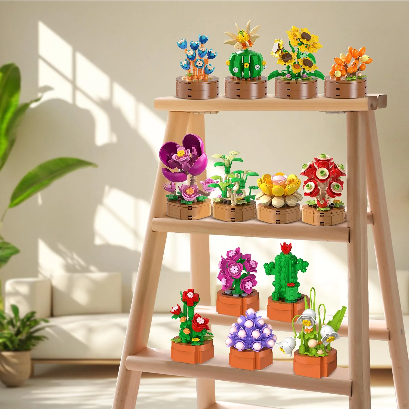 15 Pack Flowers Plants 3.6MM Mini Building Sets - 1314PCS Flower Succulents Botanical Collection for Home Office Décor Block Toy, Party Favors for Christmas Mother's Day Birthday Adults Kids Girls 10+ - Image 14