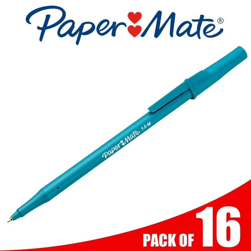 16 x Papermate Write Bros Classic Ballpoint Stick Pen, 1.0mm Medium Point, Blue Barrel/Blue Ink - Loose in Plain Packaging - Image 7