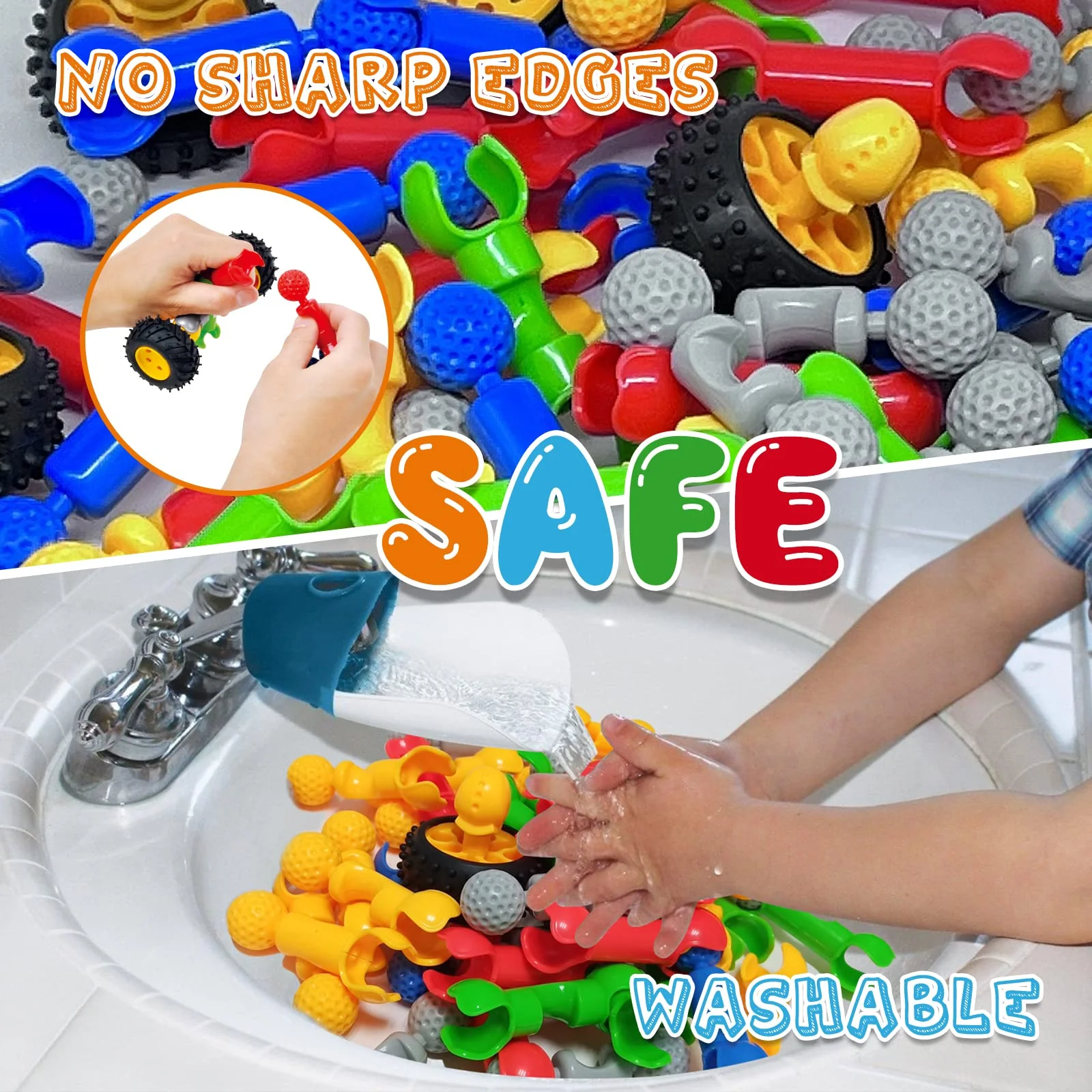 170 Pcs Building Toys for Kids Ages 4-8 with Toy Box Storage, Idea Guide, Building Blocks STEM Toys for 3 4 5 6 7 8 9 Year Old Creative Kids Activity, Christmas Birthday Gifts for Boys Girls - Image 3