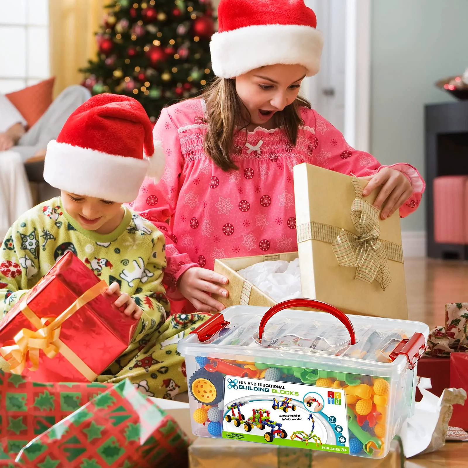 170 Pcs Building Toys for Kids Ages 4-8 with Toy Box Storage, Idea Guide, Building Blocks STEM Toys for 3 4 5 6 7 8 9 Year Old Creative Kids Activity, Christmas Birthday Gifts for Boys Girls - Image 4