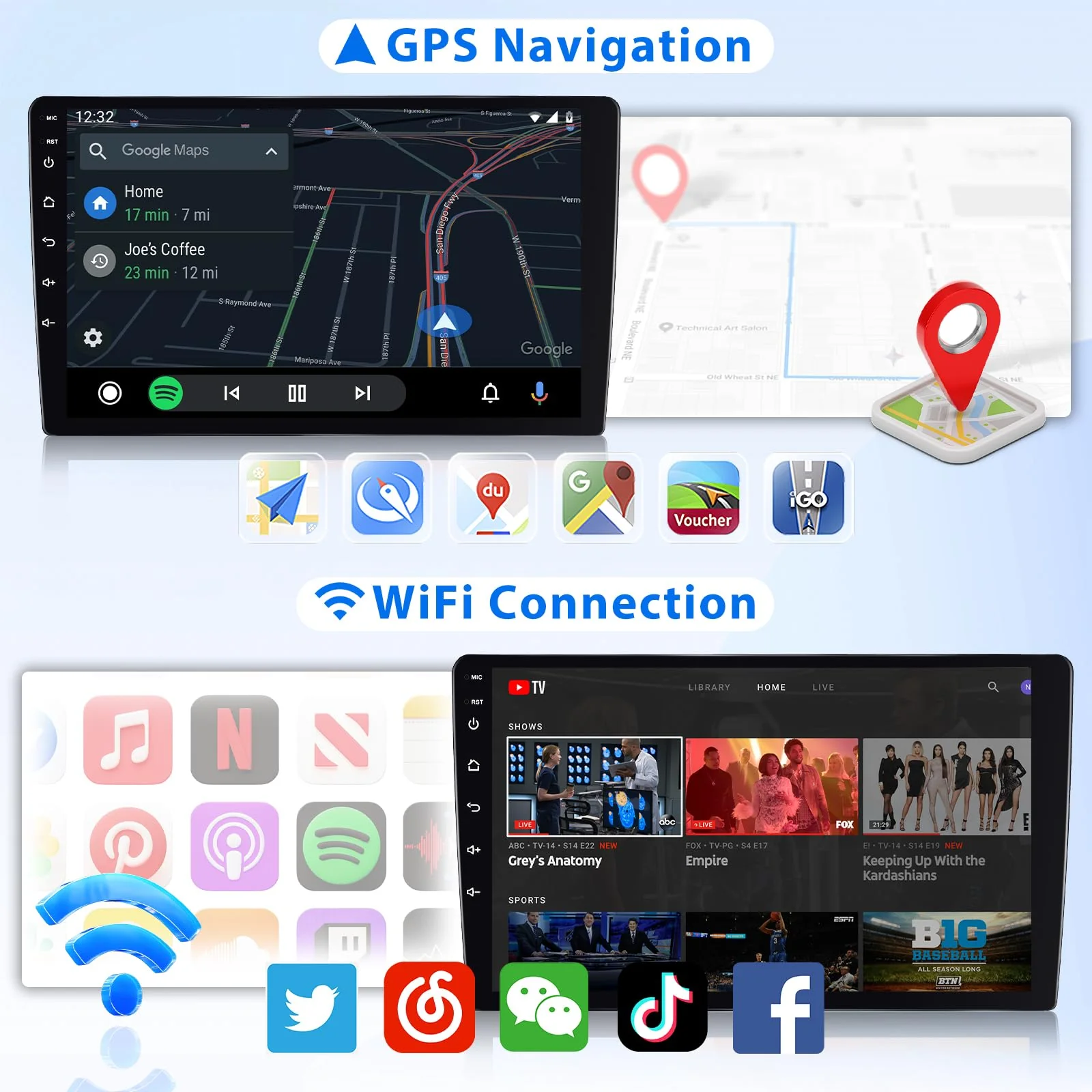 2+64G Android Car Stereo for Nissan Murano 2008-2014(LHD) Wireless Carplay Android Auto Car Radio, 9 inch Touch Screen Head Unit with Bluetooth Mirror Link WiFi GPS FM RDS EQ Backup Camera SWC MIC - Image 6