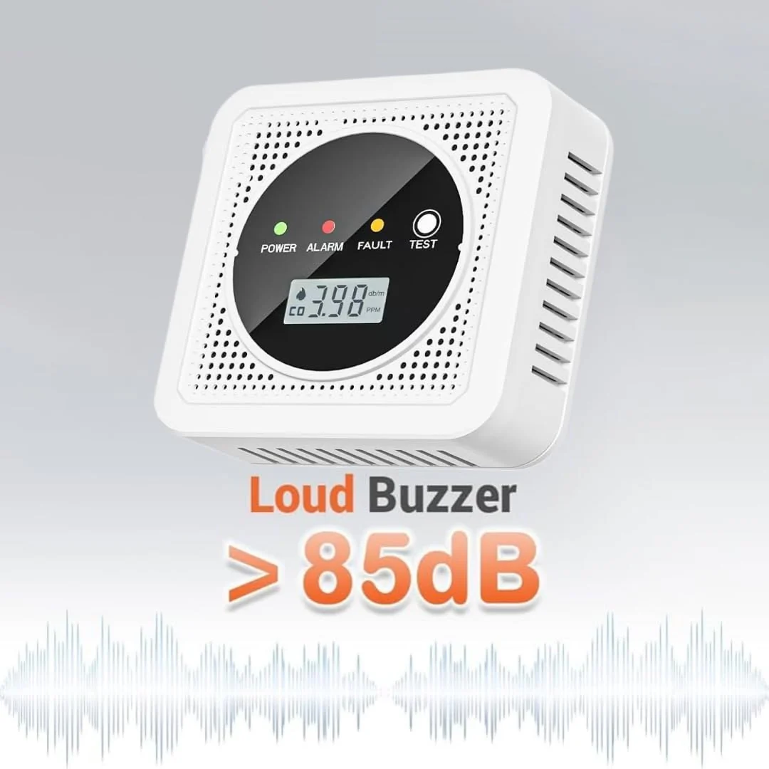 2-in-1 Smoke Detector and Carbon Monoxide Detectors, Battery Powered, CO&Smoke Alarm with Sensitive Sensor, Digital LCD Display, LED Signal Lights, Portable CO and Smoke Monitor Alarm - Image 3