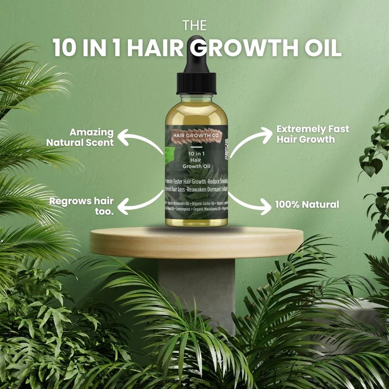 (2-Pack) 10 in 1 Hair Growth Oil (2 Oz) | Formulated With African Chebe Powder For Extreme Hair Growth, 2 Fl Oz (Pack of 1), 2.0 ounces - Image 5