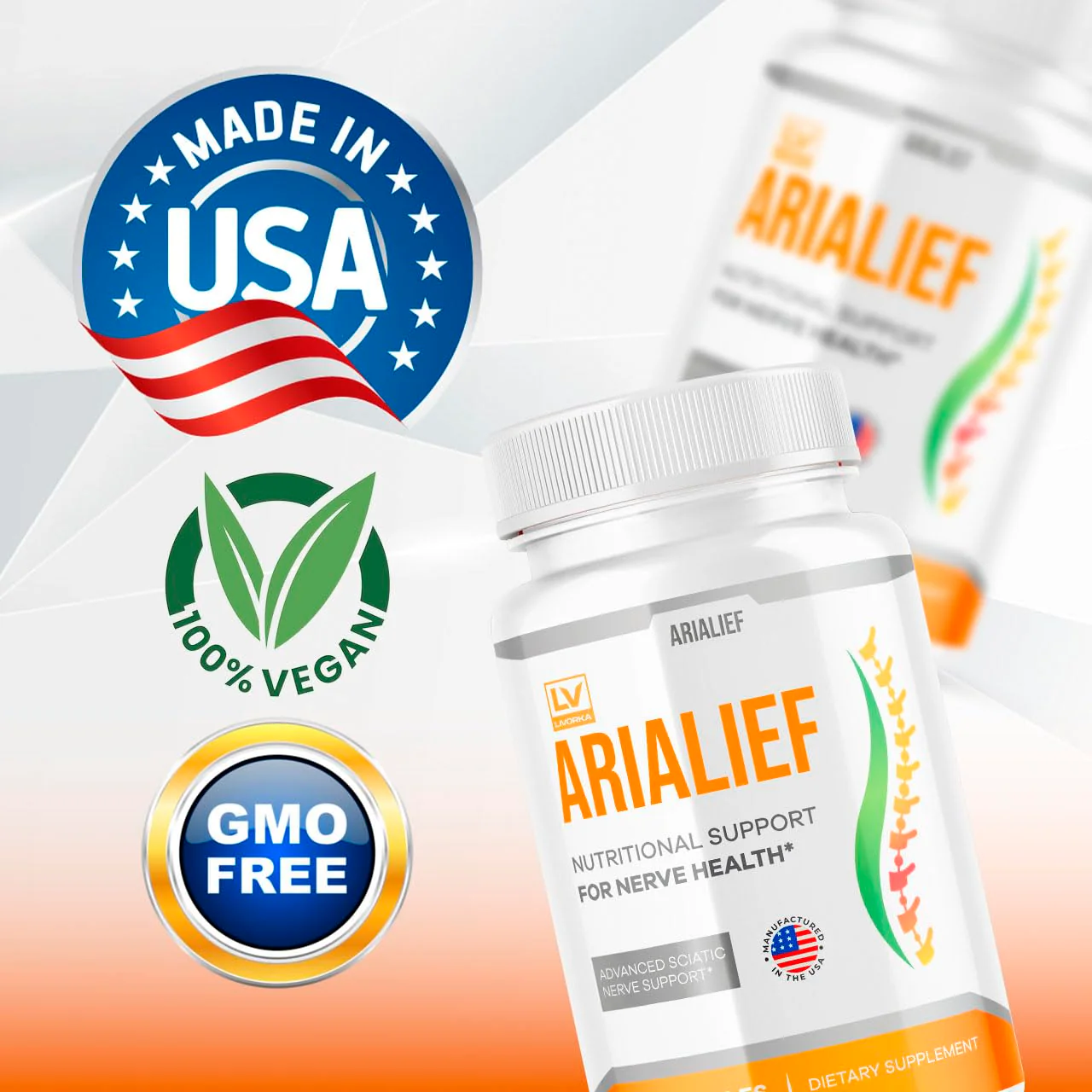 (2 Pack) Arialief Capsules for Sciatica, Arialeaf Nutritional Support for Nerve Health, Arialeaf Prime Palm Sciatica, Aria Leaf Primepalm Aria LIEF Vitamin, 2 Months - Image 5