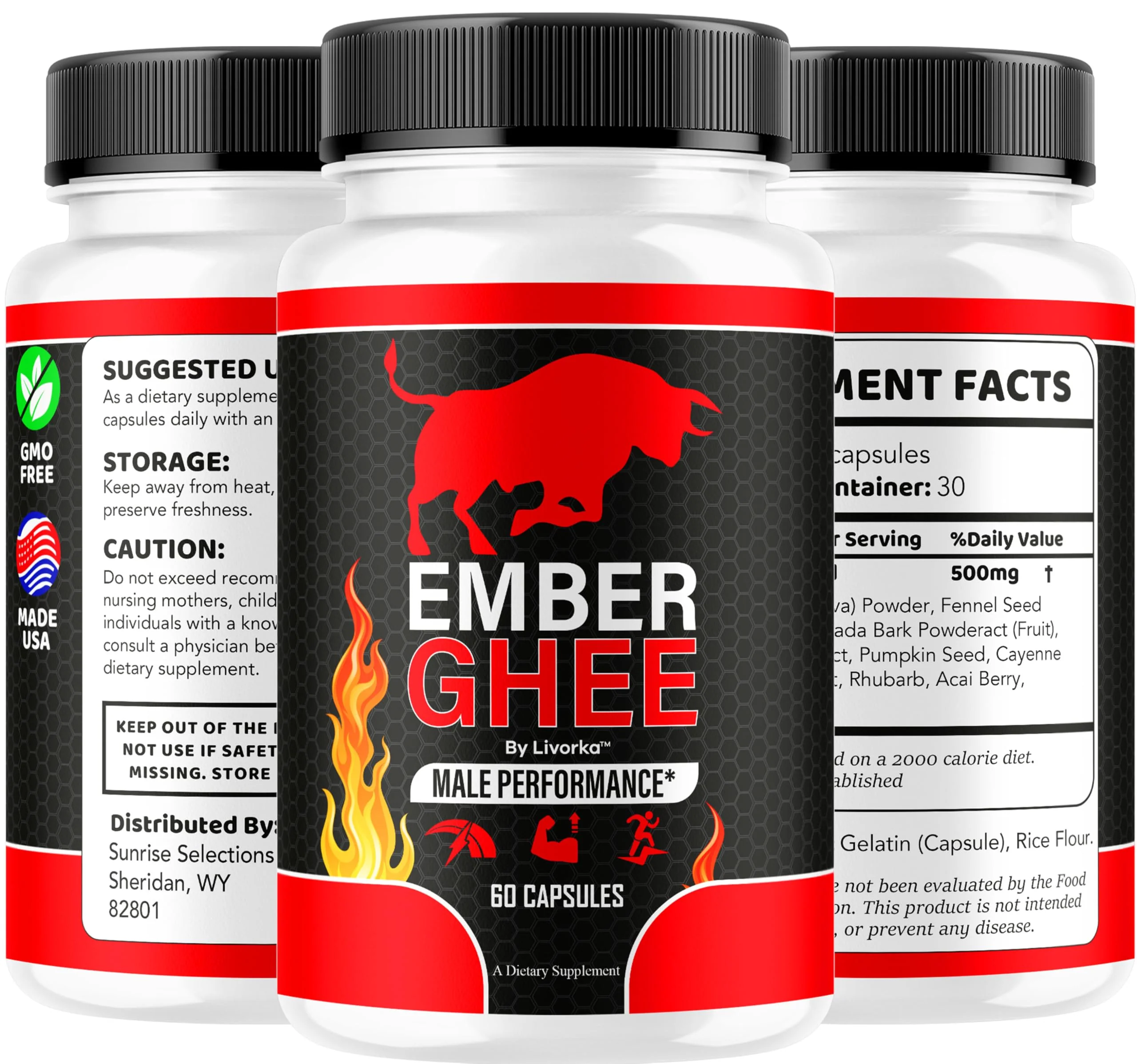 (2 Pack) Ember Ghee Pills for Men - Official Ember Ghee Supplement Suppport Capsules Premium All Natural, EmberGhee Maximum Strenght Multivitamin Pills Advanced Formula, 120 Capsules for 2 Months - Image 2