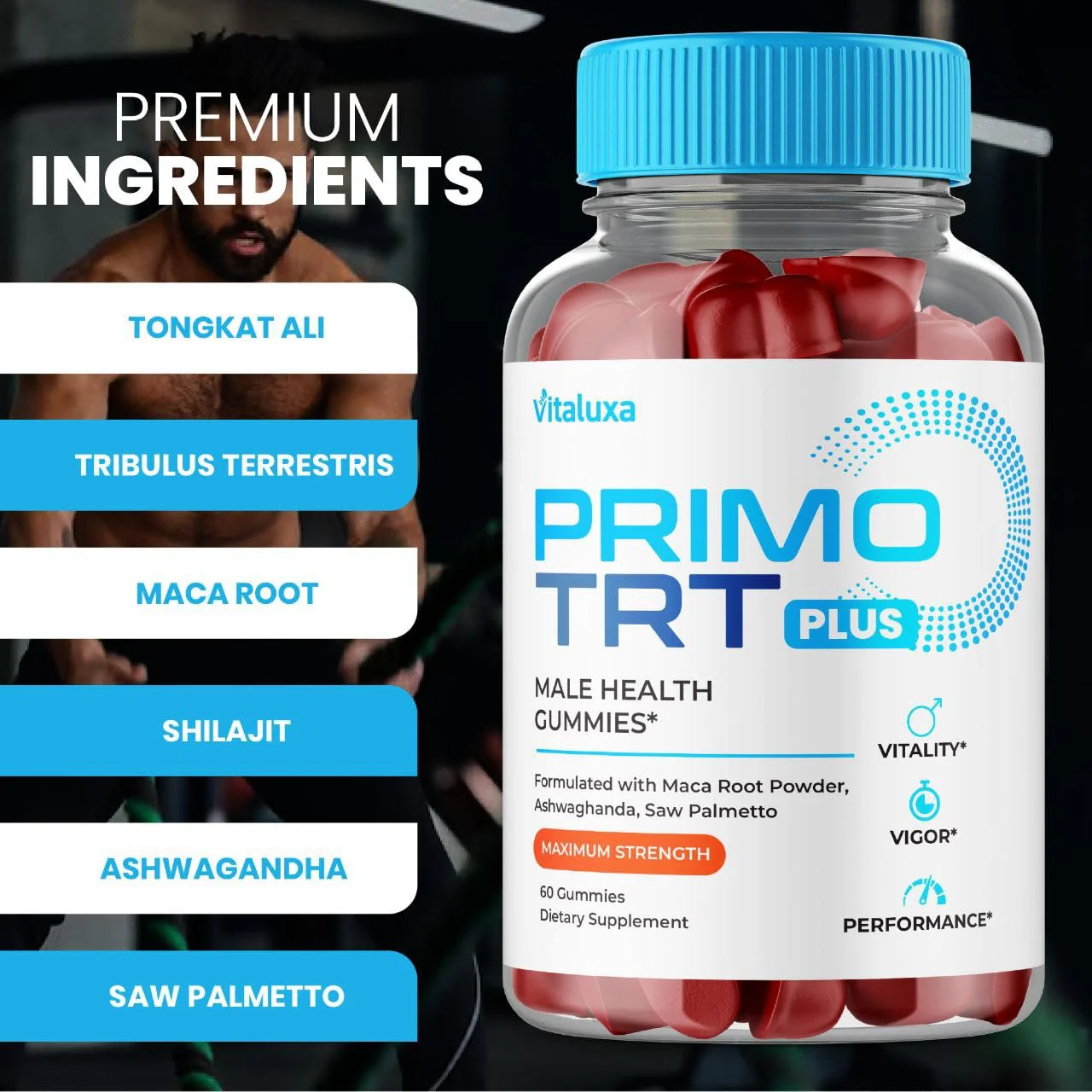 (2 Pack) Primo TRT Gummies, Primo TRT Advanced Performance Blend Supplement, PrimoTRT Try Prime Gomitas Maximum Strength for Males Support for Overall Health Wellness All Natural Ingredients (120 Ct) - Image 9