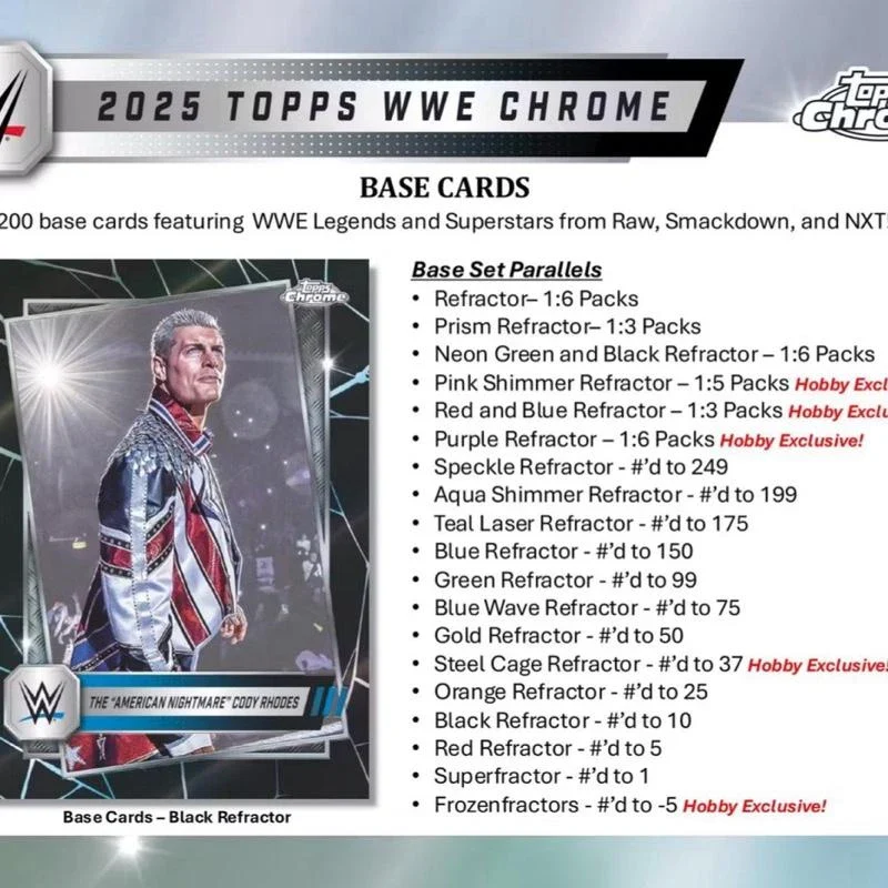 2 (TWO) PACKS- 2025 Topps Chrome WWE Wrestling Hobby Box - Specification: Default - Image 5