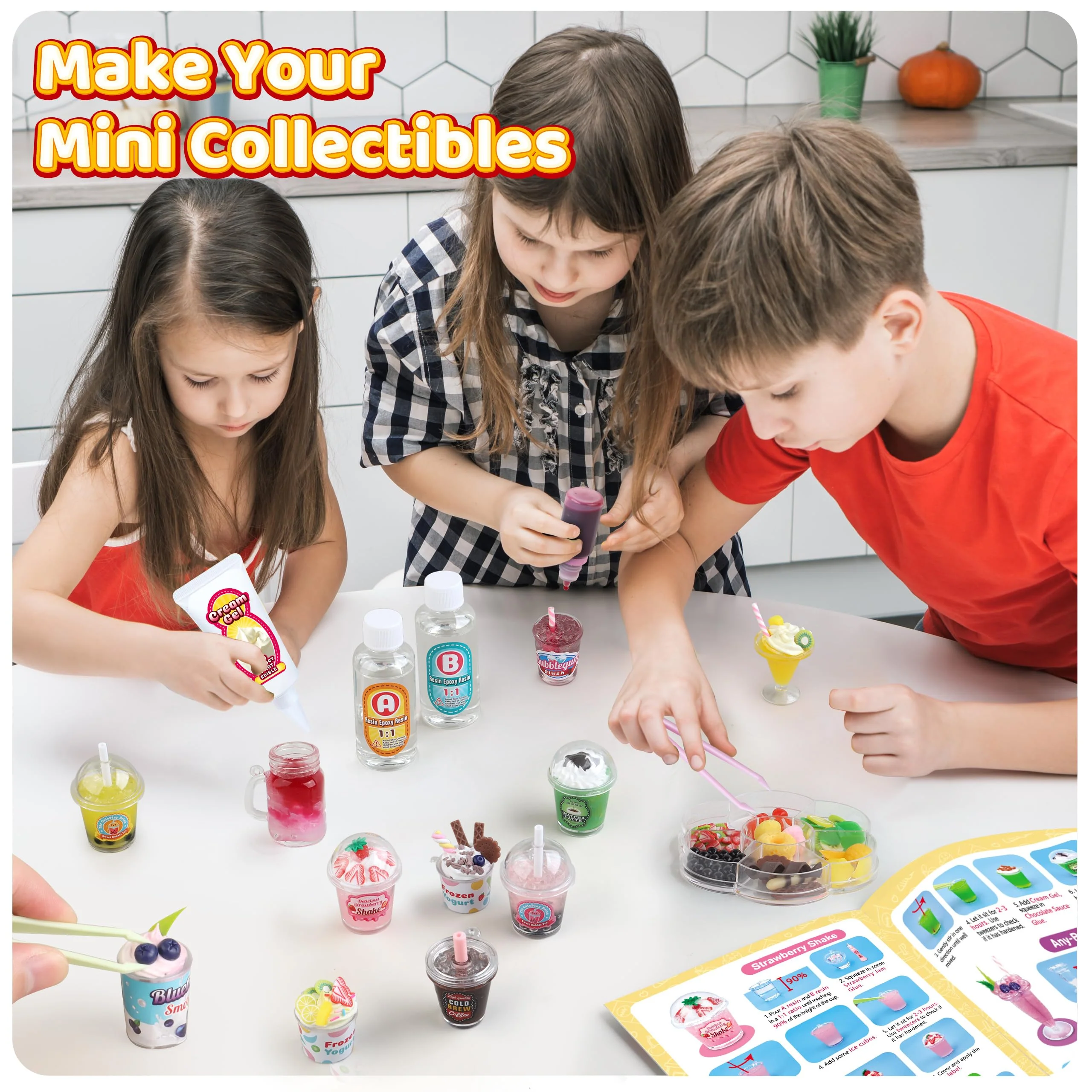 20 PCS Miniature Drink Marker Kit, Miniature Food Toys, Kitchen Pretend Food DIY Crafts Kits for Kids Ages 8-12, Girls Gift for Christmas, Birthday, Collectors, Resin Play, NOT Edible - Image 2