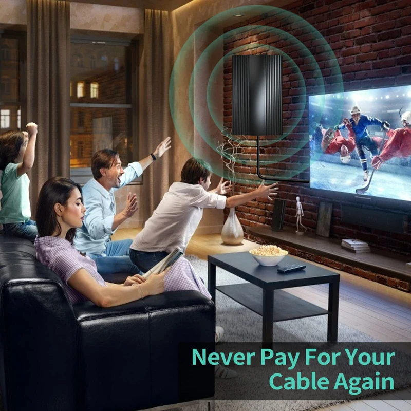 2024Upgraded TV Antenna Up 880+ Miles, Antenna Tv Digital HD Indoor Outdoor Digital Antenna for All TV Support 4K 1080P HD Powerful TV Antenna with Amplifier Signal Booster & Thick Coaxial Cable - Image 7