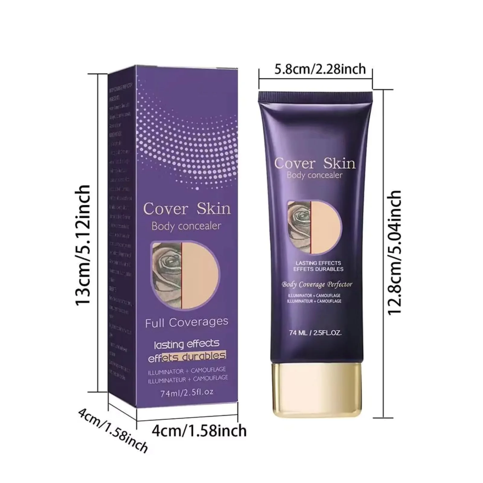 2Pcs Body Coverage Perfector - All Over Complexion Perfector, Tattoo Cover Up Makeup Long Last Waterpro of Body Foundation - Image 7