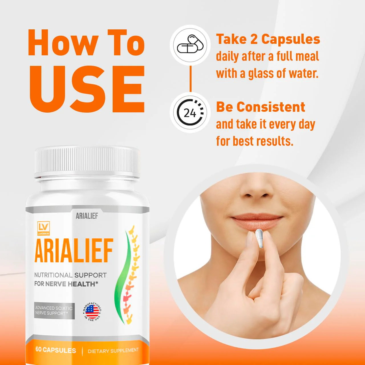 (3 Pack) Arialief Capsules for Sciatica, Arialeaf Nutritional Support for Nerve Health, Arialeaf Prime Palm Sciatica, Aria Leaf Primepalm Aria LIEF Vitamin, 3 Months - Image 6