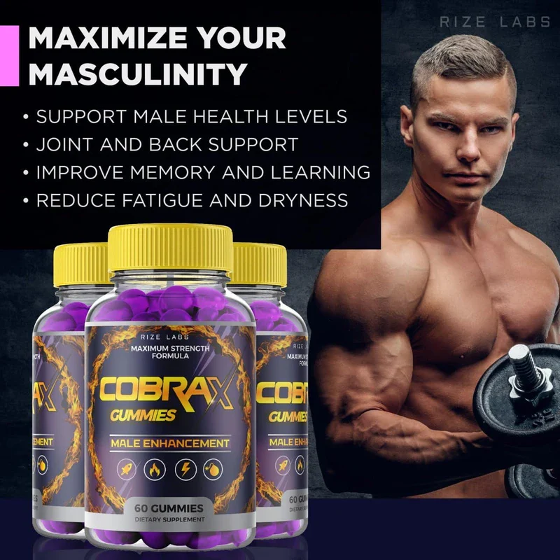 (3 Pack) CobraX Gummies, CobraX Gummies for Men, Cobra X Performance Shark Support Tank Ultra Pure Supplement Gomitas Advanced Formula Energy Review Stamina (180 Gummies) - Image 6