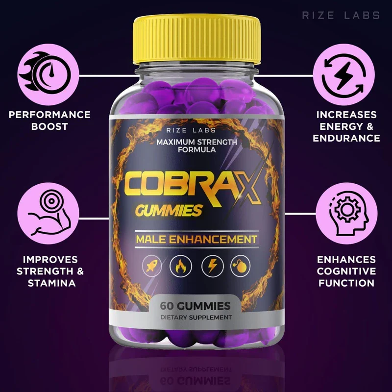 (3 Pack) CobraX Gummies, CobraX Gummies for Men, Cobra X Performance Shark Support Tank Ultra Pure Supplement Gomitas Advanced Formula Energy Review Stamina (180 Gummies) - Image 7