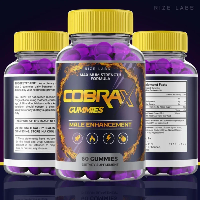 (3 Pack) CobraX Gummies, CobraX Gummies for Men, Cobra X Performance Shark Support Tank Ultra Pure Supplement Gomitas Advanced Formula Energy Review Stamina (180 Gummies) - Image 8