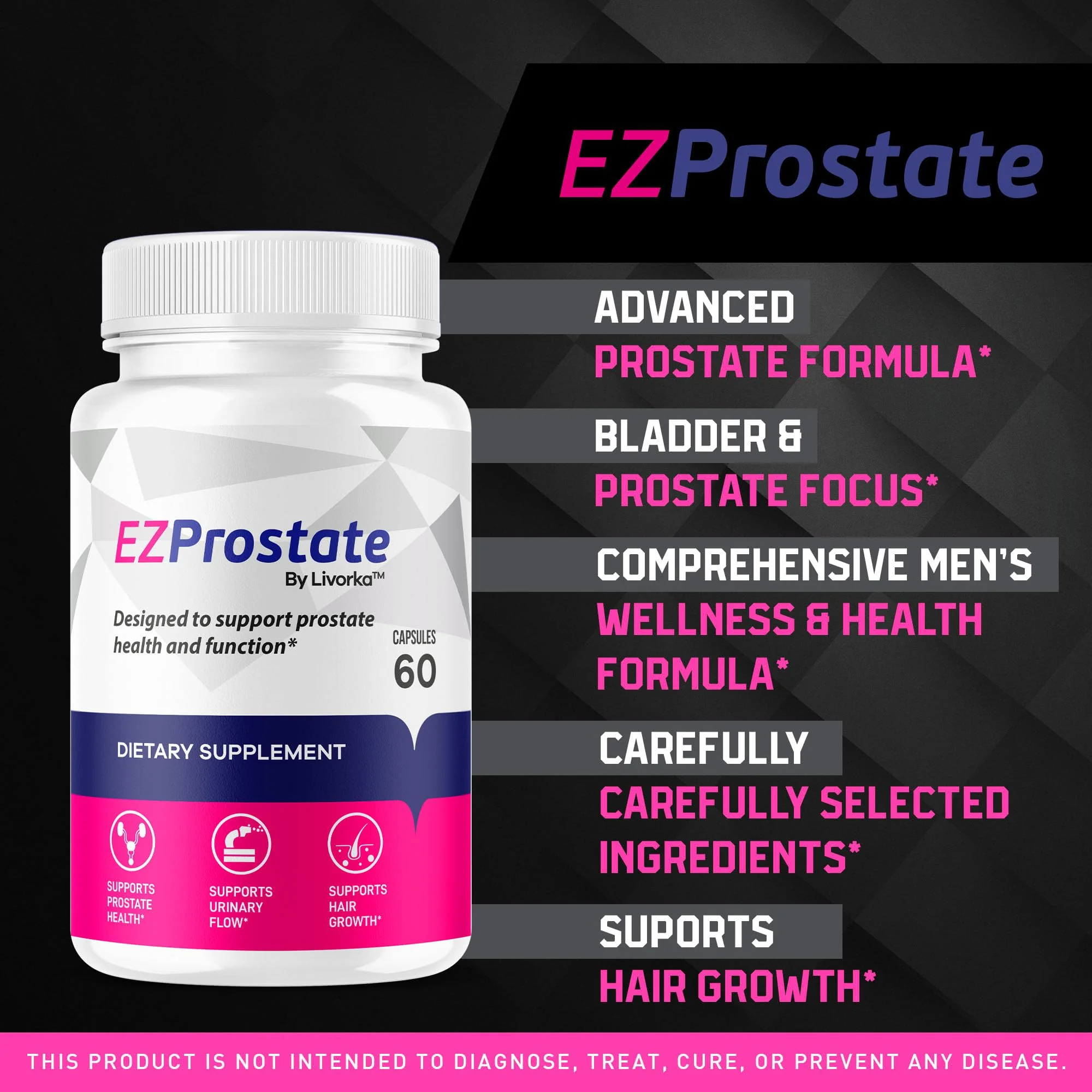 (3 Pack) EZ Prostate Supplement, EZ Prostate Capsules, EZ Prostate Pills, EZ Prostate, EZ Prostate Pills for Men, EZprostate Supplement for Men, EZ Prostate Advanced Formula, 180 Capsules for 3 Months - Image 8