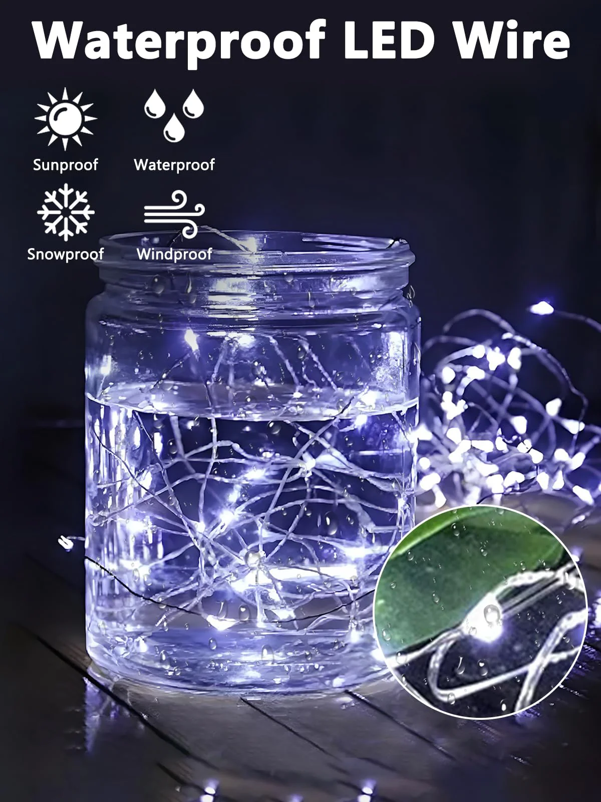 3 Pack Fairy Lights Battery Operated with Remote Control Timer, 26 FT 80 LED String Lights Outdoor Indoor, 8 Mode Twinkle Lights for Christmas Party Wedding Birthday Bedroom Décor (Cool White) - Image 6