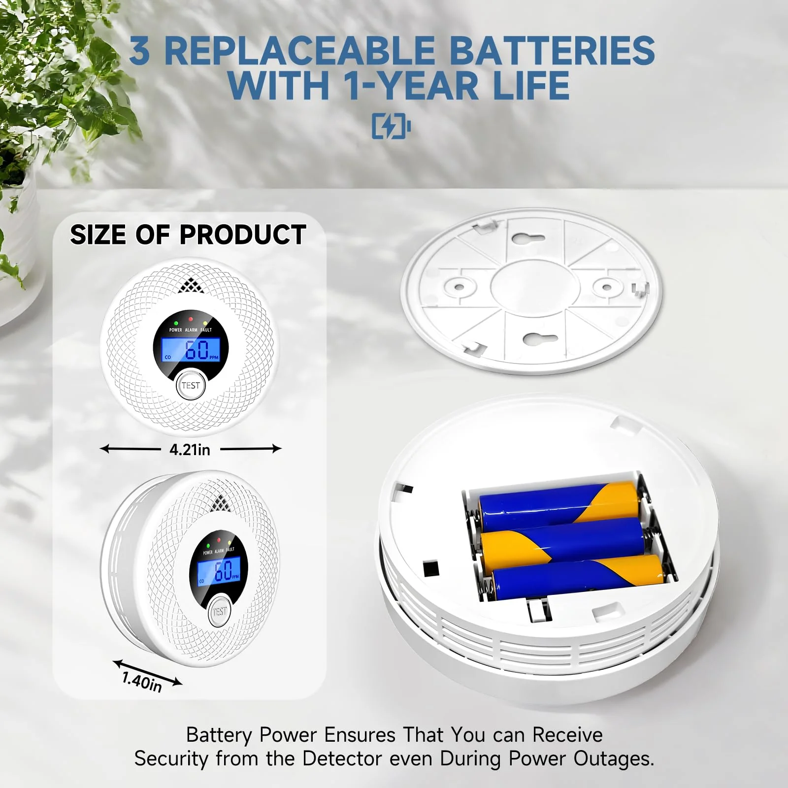 3 Pack Interconnected Smoke and CO Alarm with LCD Screen, 85dB Audible & Visual Alert, RF Sync Network, Battery Powered, Ideal for Multi-Room Setup in Home, Office, RV - Image 5