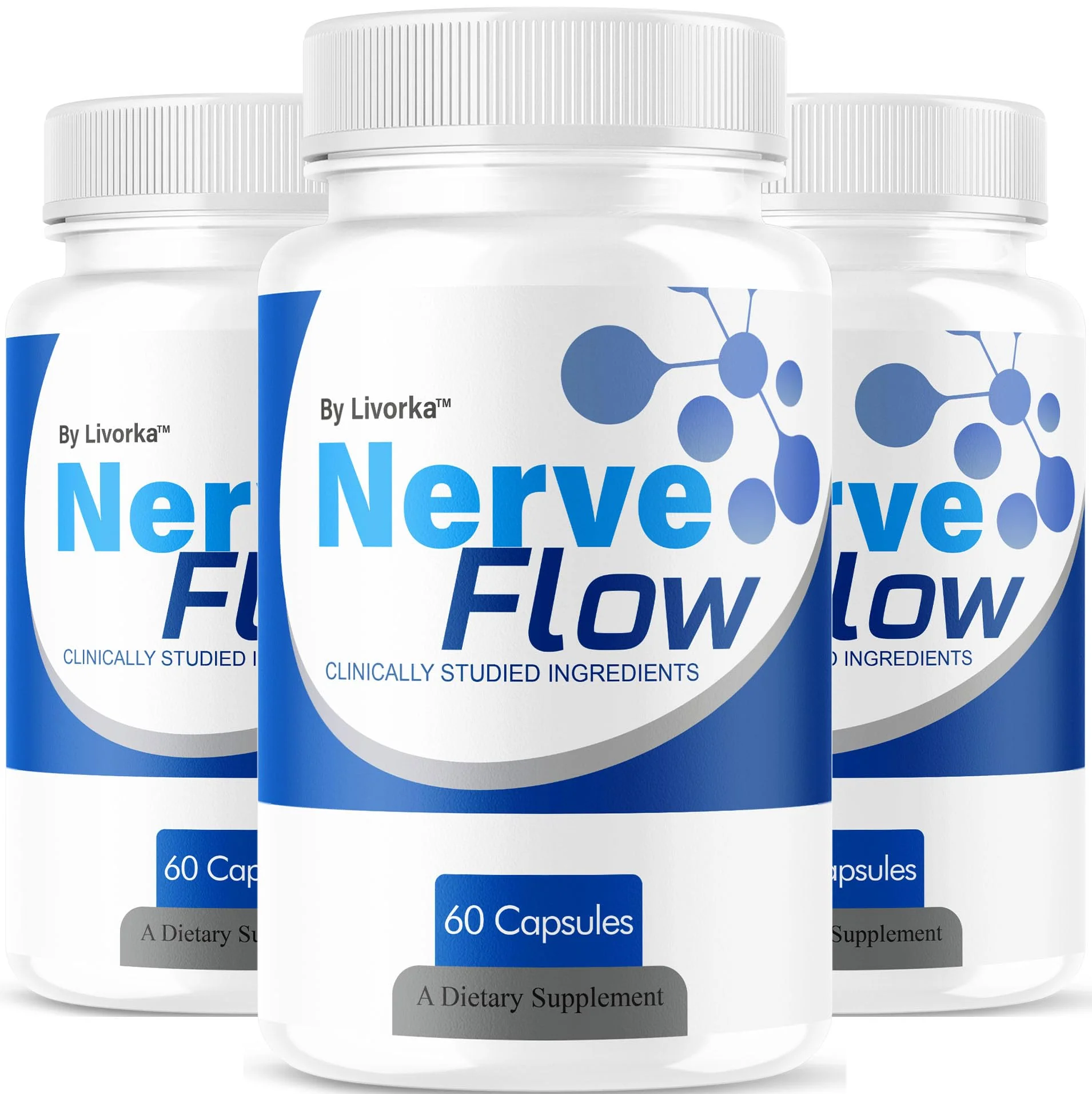 (3 Pack) Nerve Flow - Official NerveFlow Advanced Nerve Support Pills, Nerve Flow Supplement Capsules, NerveFlow Natural Pills Maximum Strength Multivitamin Advanced Formula, 180 Capsules For 3 Months