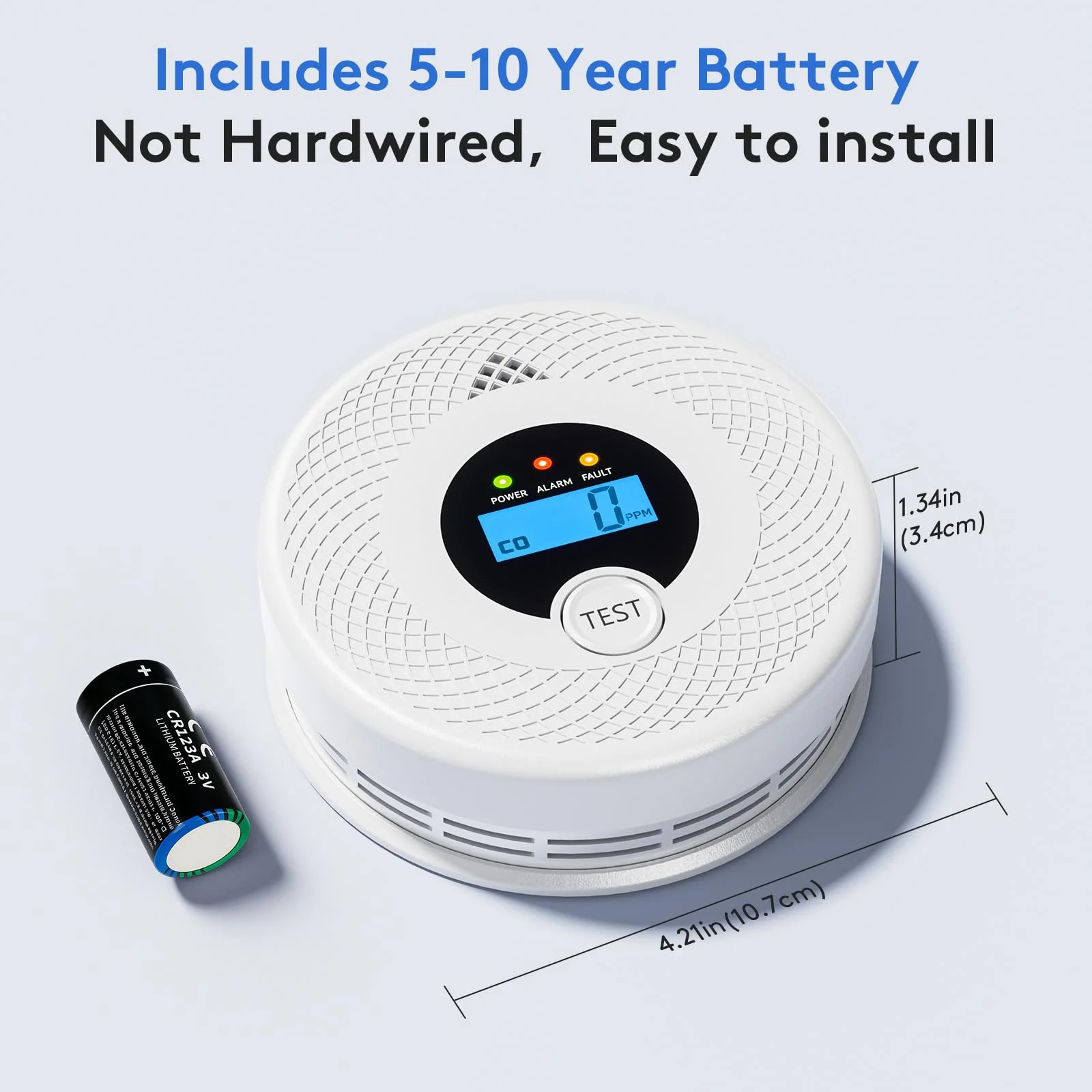 3-Pack Wi-Fi Smoke Detector Carbon Monoxide Detector Combo with App Notifications, Test/Silence Button, Smart Smoke Detector & CO Alarm for Any Home, Real-Time Alert - Image 5