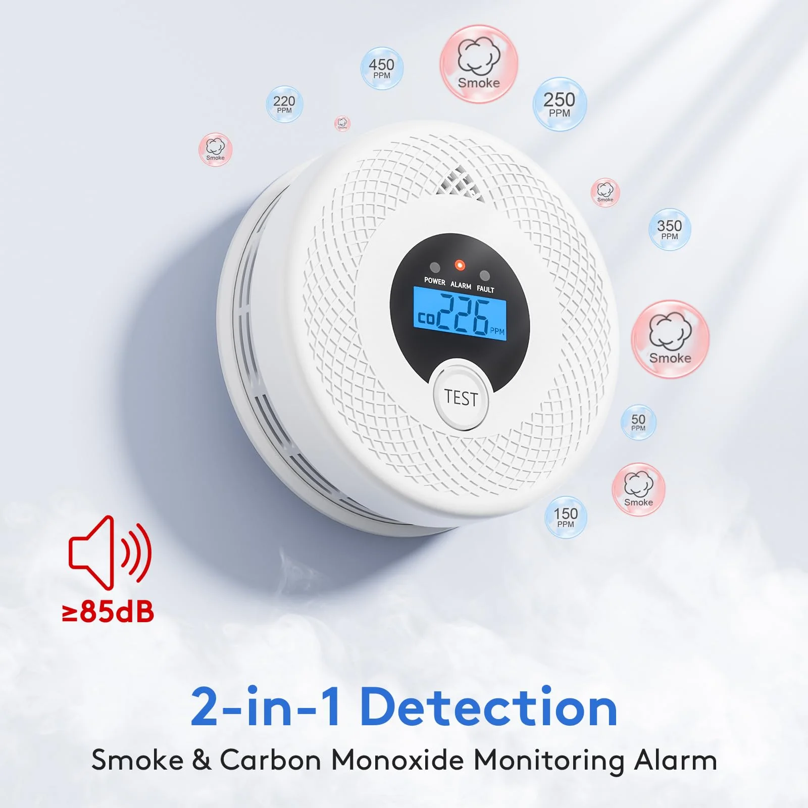 3-Pack Wi-Fi Smoke Detector Carbon Monoxide Detector Combo with App Notifications, Test/Silence Button, Smart Smoke Detector & CO Alarm for Any Home, Real-Time Alert - Image 7