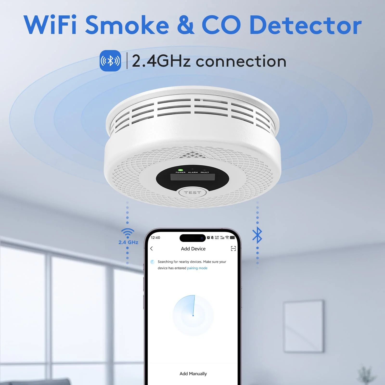 3-Pack Wi-Fi Smoke Detector Carbon Monoxide Detector Combo with App Notifications, Test/Silence Button, Smart Smoke Detector & CO Alarm for Any Home, Real-Time Alert - Image 8