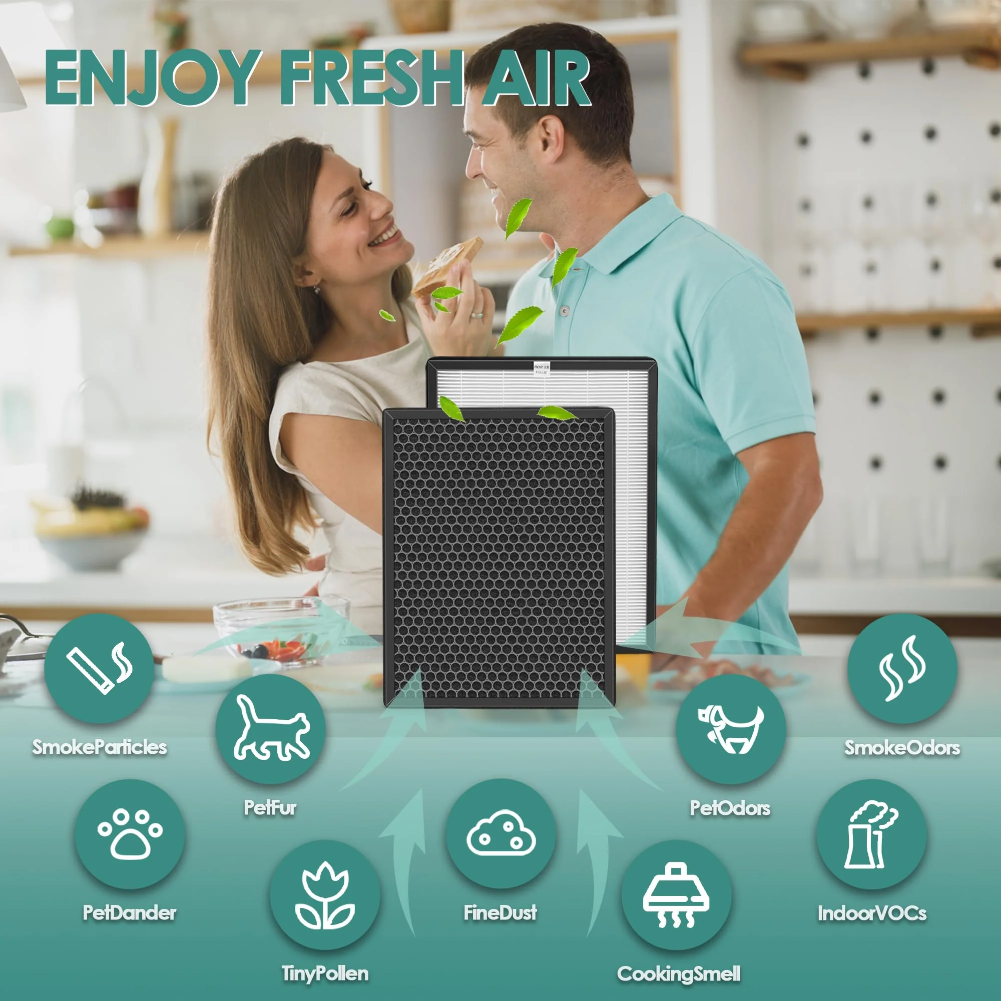 3-Set Alexapure Breeze Filter Replacement AP-B103 and AP-B104 Compatible with Alexapure Breeze Air Purifier AP-B102 and 3049 with 1x H13 True HEPA Filter AP-B103 and 1x Activated Carbon Filter AP-B104 - Image 5