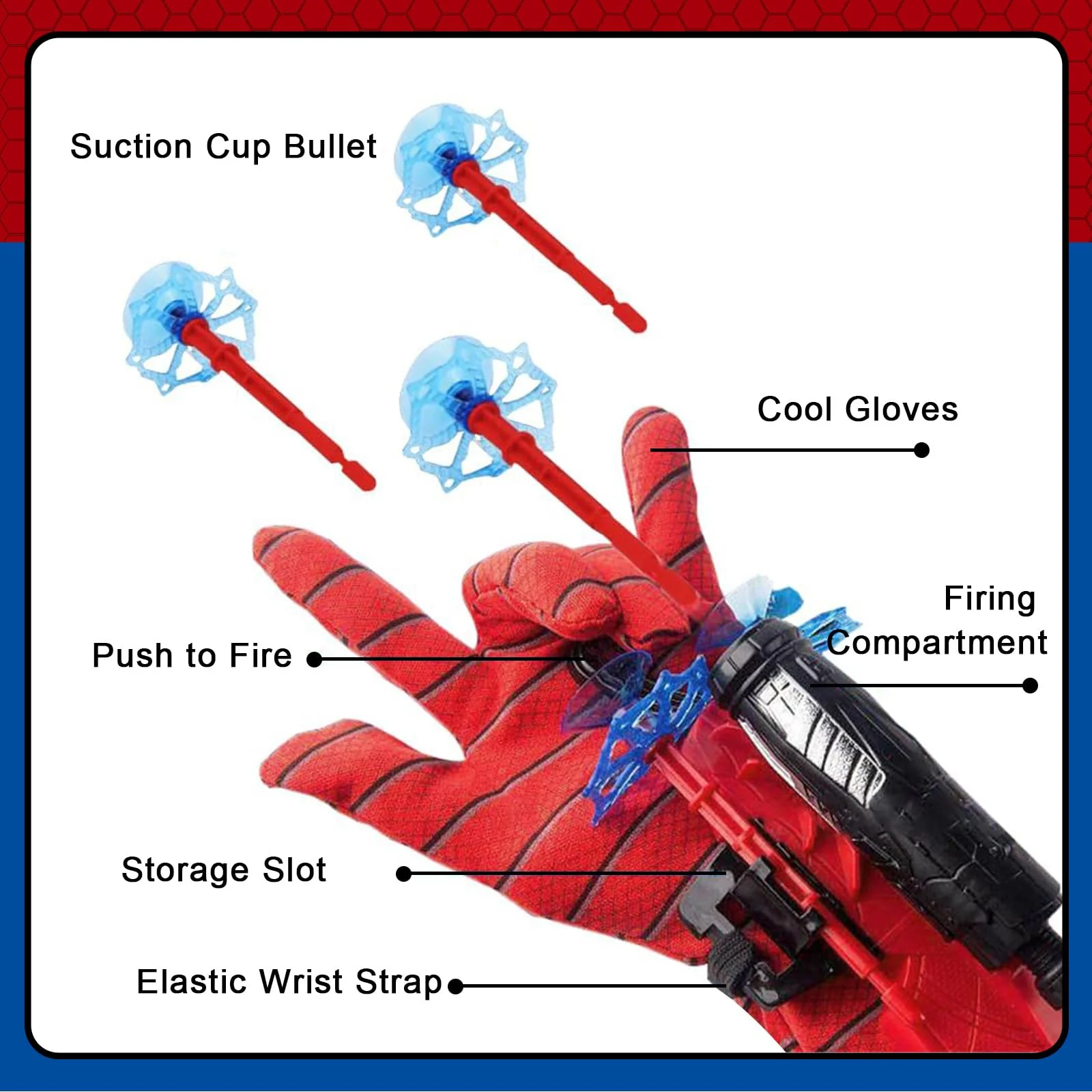 3 Sets Spider Web Shooters Wrist Launcher Toys with Hero Gloves Auto Resetting Boards Spider Cape and Mask Cosplay Costume for Kids Halloween Christmas Birthday Party Present for Boys Girls - Image 3