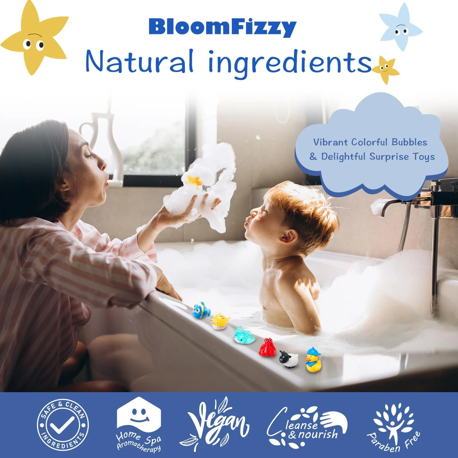 30 Kids Bath Bombs with Surprise Inside – Gift Set with 30 Unique Land & Sea Animal Toys, Fun, Educational, and Child-Safe Natural Bath Bombs with Toys, Great Gift for Kids’ Birthdays & Christmas - Image 3