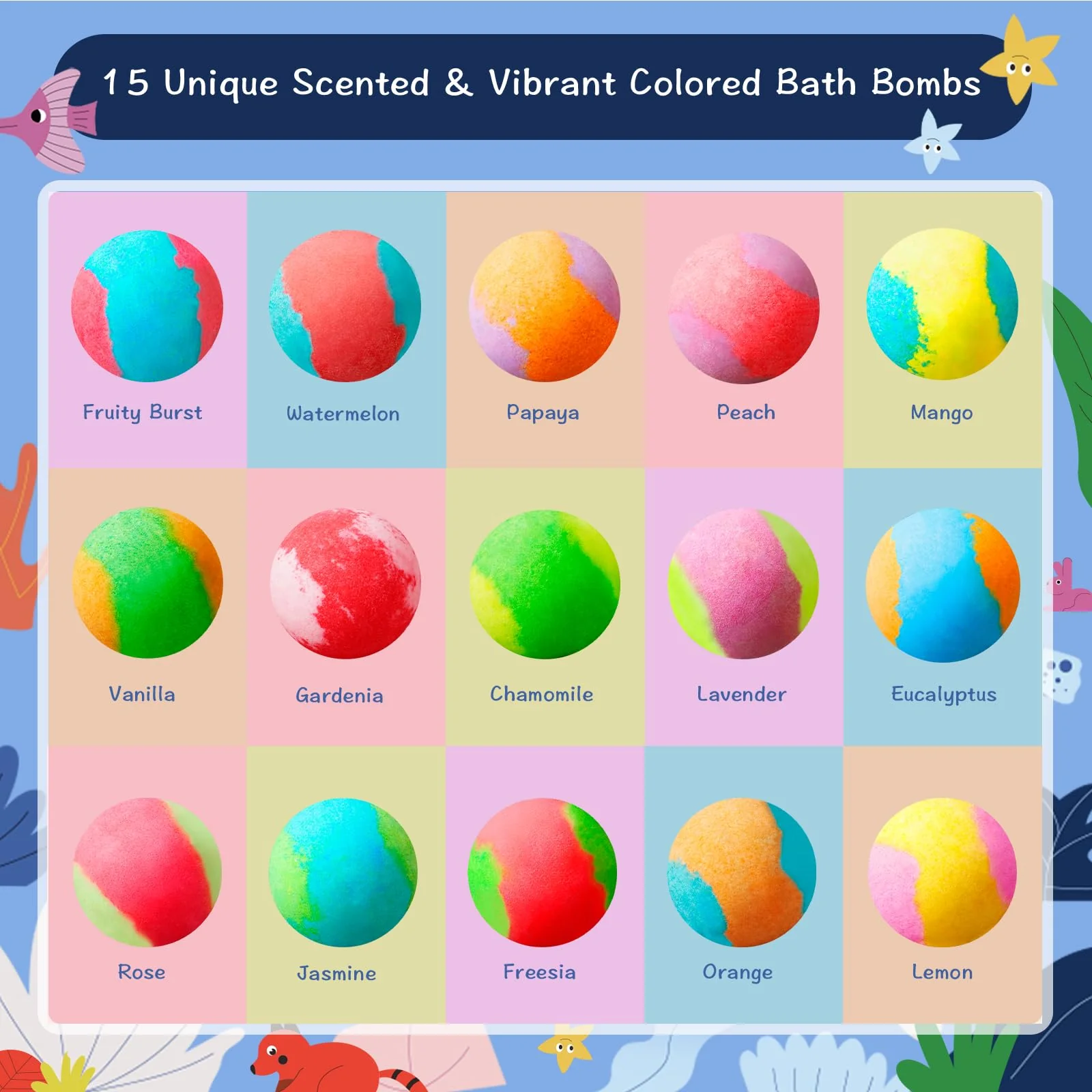 30 Kids Bath Bombs with Surprise Inside – Gift Set with 30 Unique Land & Sea Animal Toys, Fun, Educational, and Child-Safe Natural Bath Bombs with Toys, Great Gift for Kids’ Birthdays & Christmas - Image 4