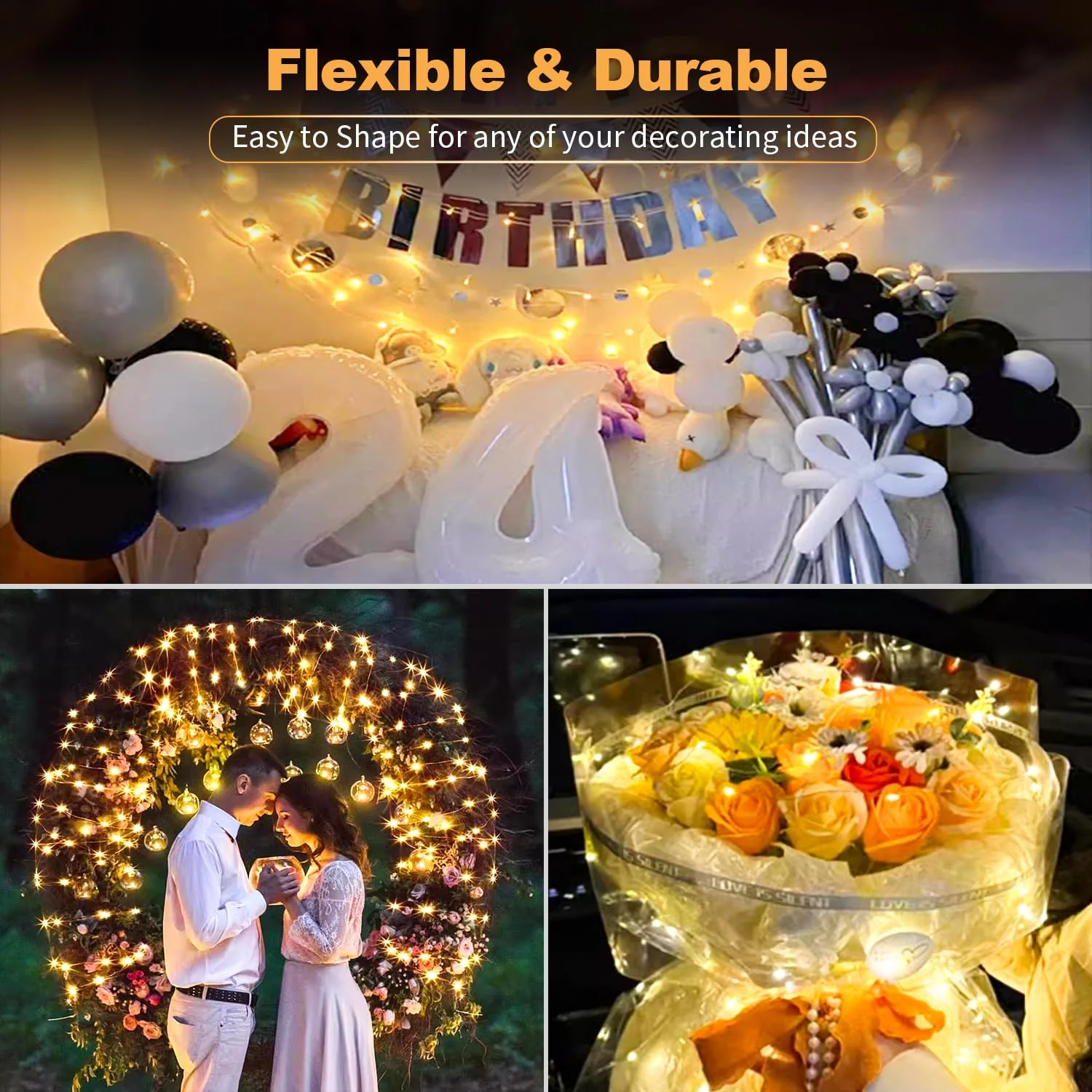 30 Pack LED Fairy Lights Battery Operated,7FT 20 LED Waterproof Mini Twinkle String Lights Battery Powered for Christmas Mason Jars Party,Warm White - Image 4